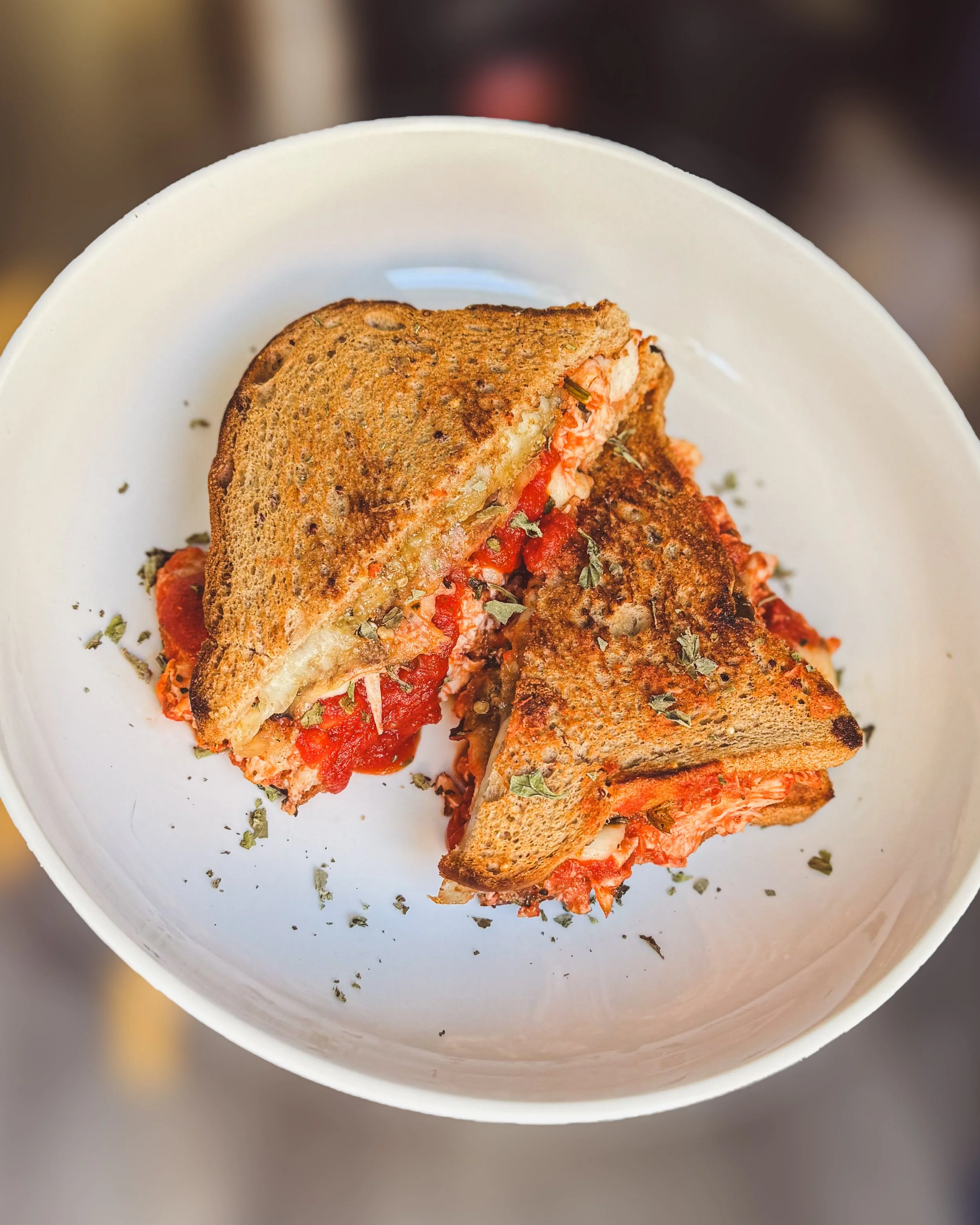 Air-Fried Eggplant Parmesan Chicken Sandwich (Gluten-Free)