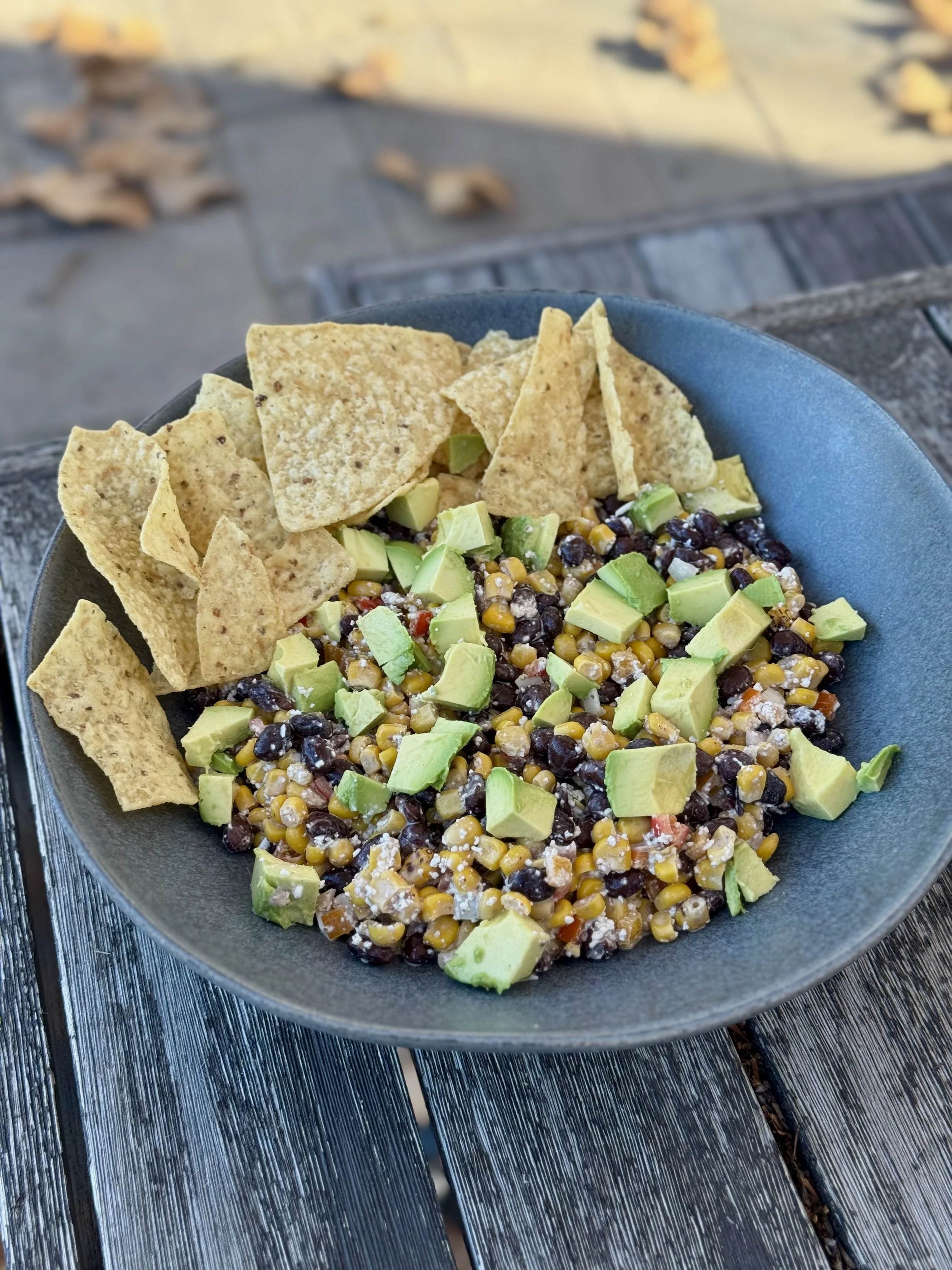 Tangy Corn, Black Bean, &amp; Avocado Dipping Salad