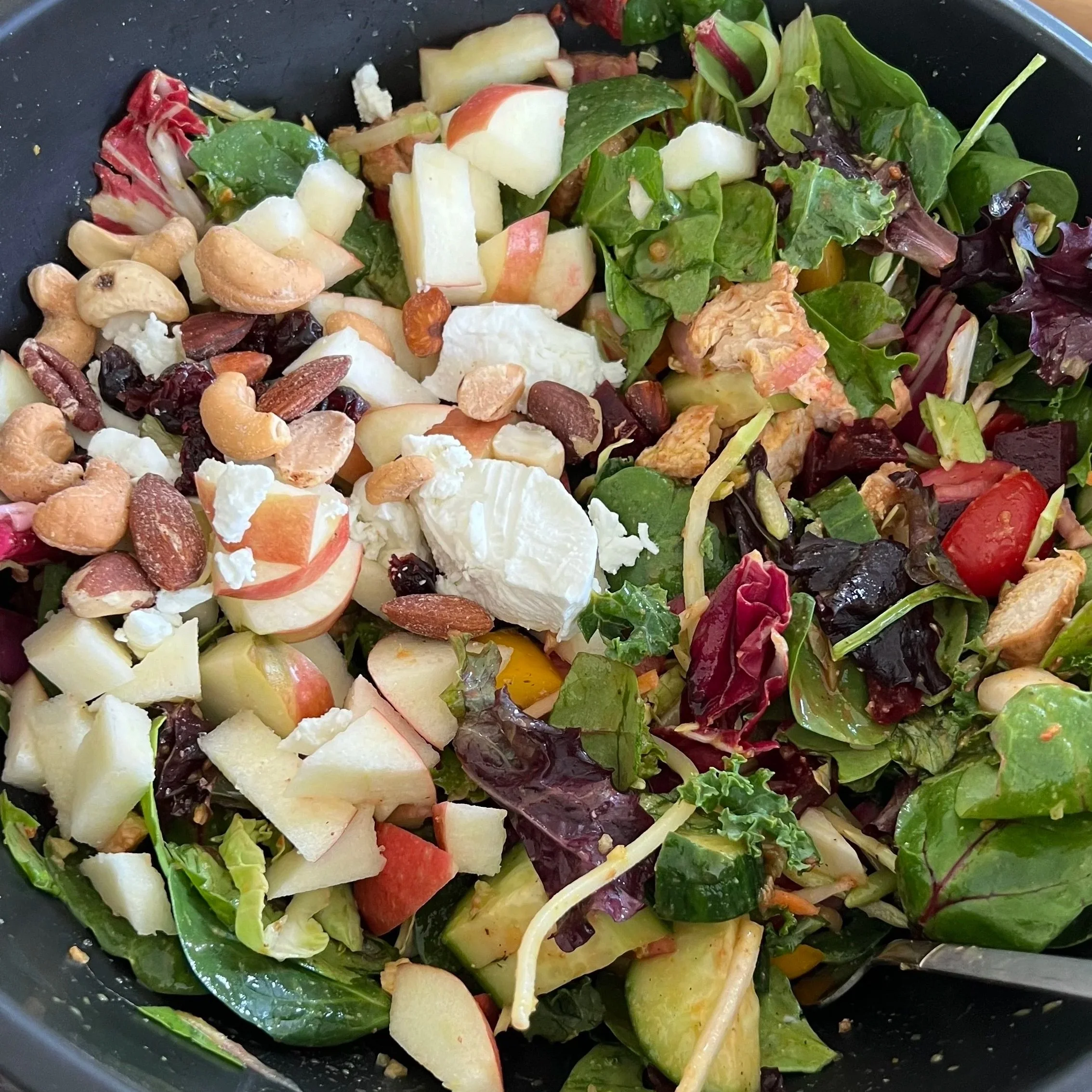 Big Ass Salad with Calorie-Free Honey Mustard Dressing