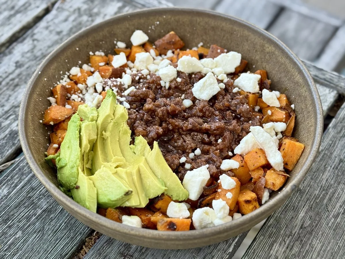 BBQ Beef sweet potato Bowl