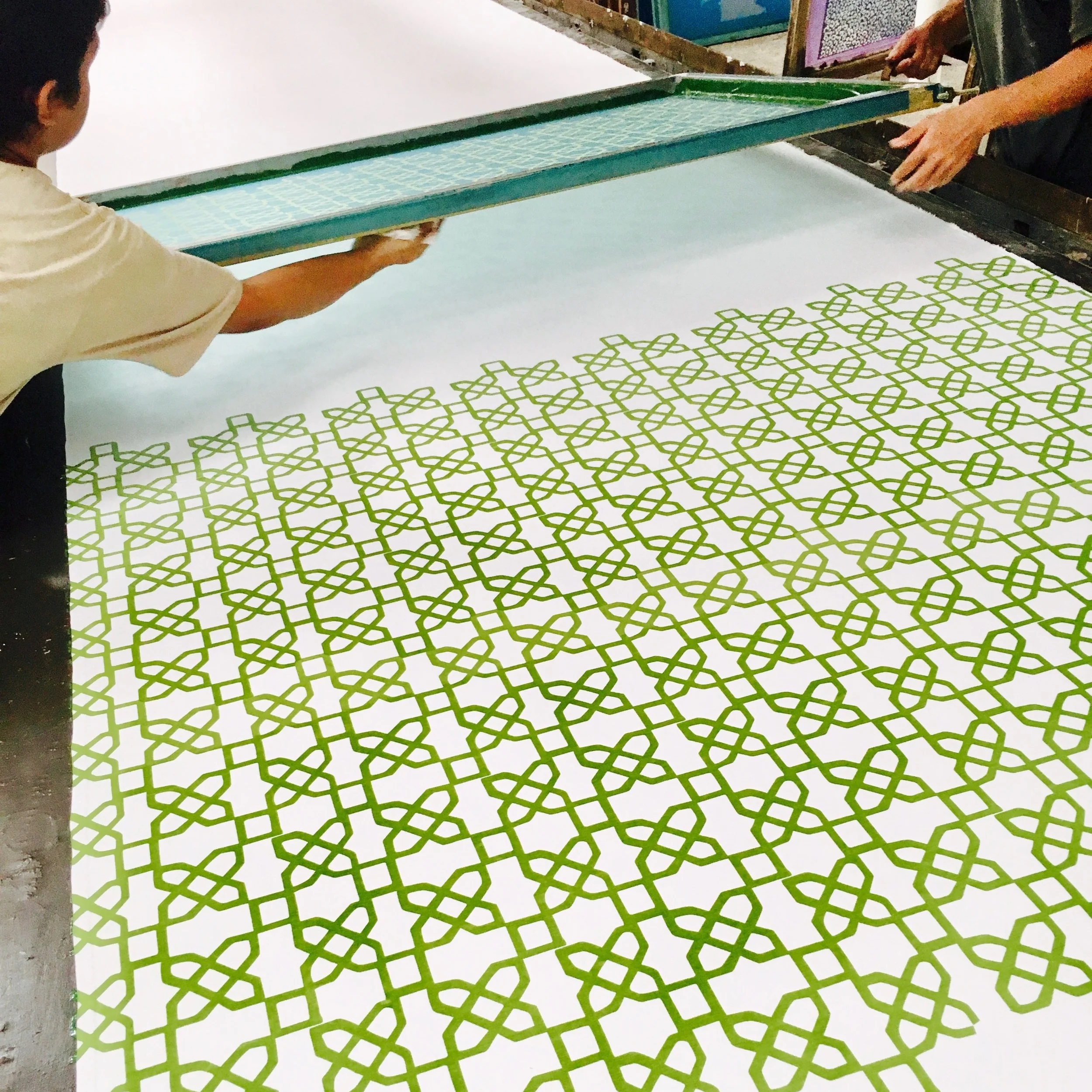 The green print hitting the runway.
