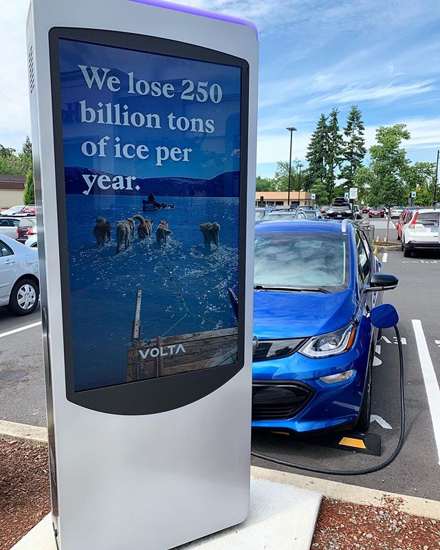 Some Oregon shopping centers offer free electric vehicle charging, like this Volta charger in Tualatin. 
#volta #chargeupandgo #electricvehicles #EV #GoElectricOR #Oregon