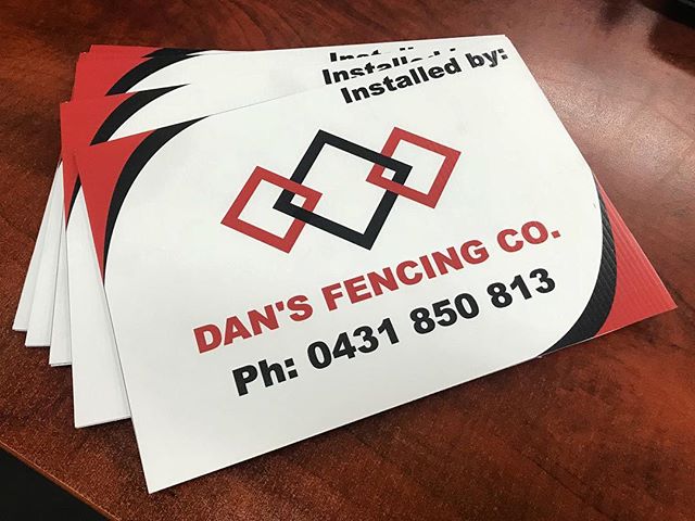 Some Promo Corefute Signs for Dan&rsquo;s Fencing.