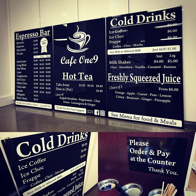 Menu Board Refresh for our mates at Cafe One 9 ☕️👌🏻