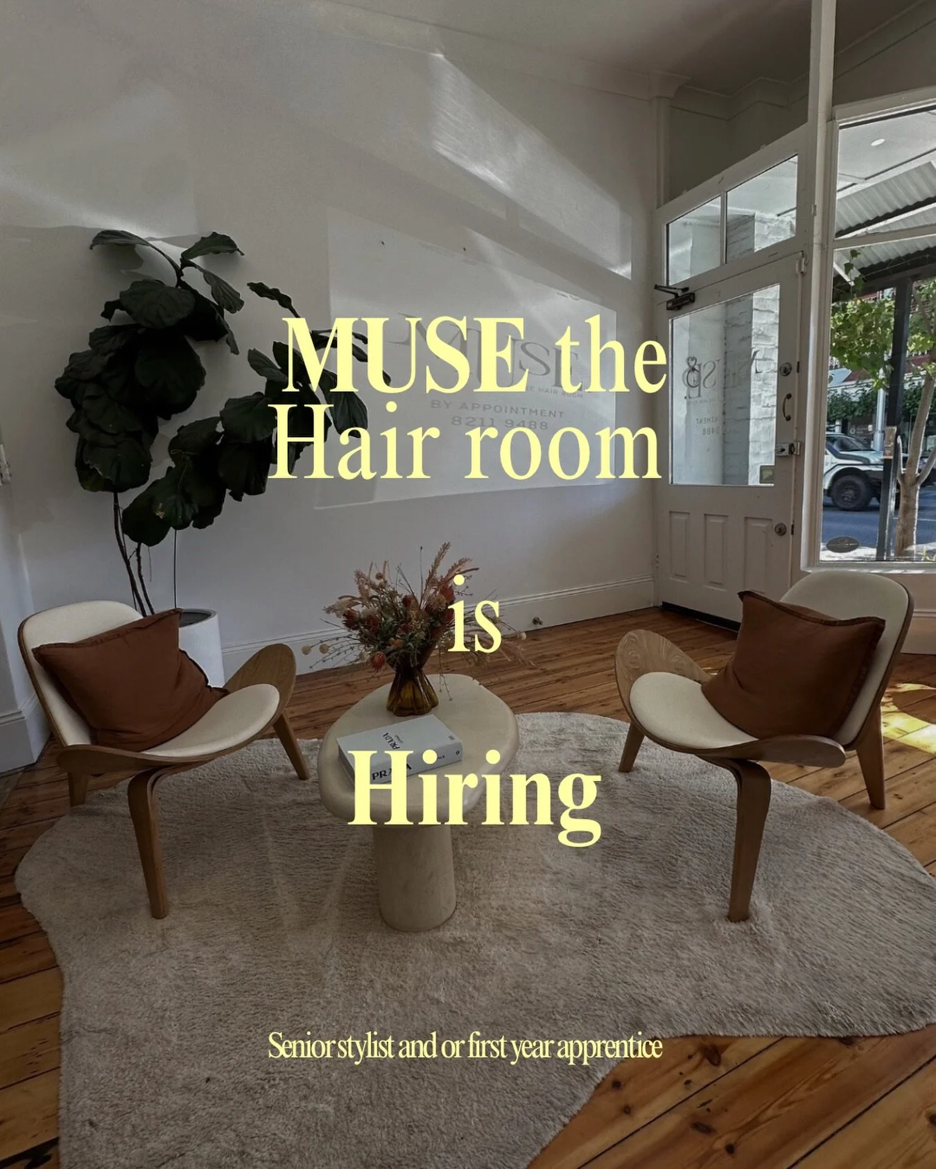We&rsquo;re Growing our hair family 🤍

MUSE The Hair Room is on the lookout for a casual qualified stylist or a 1st year apprentice to join our small, supportive team.

- Flexible hours
- Ongoing education &amp; mentorship
- Beautiful Hyde Park loca