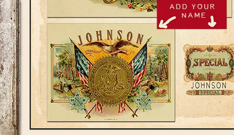 cigar box labels personalized vintage wall art