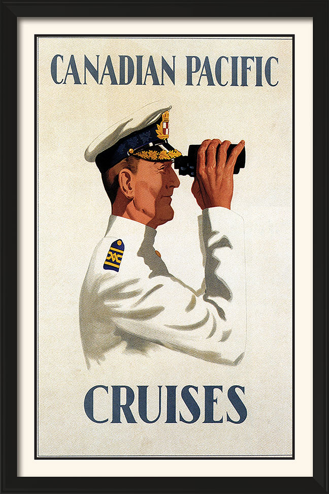 Two Canadian Pacific Cruises Captain w Binoculars 11x17" Reproduction Posters 