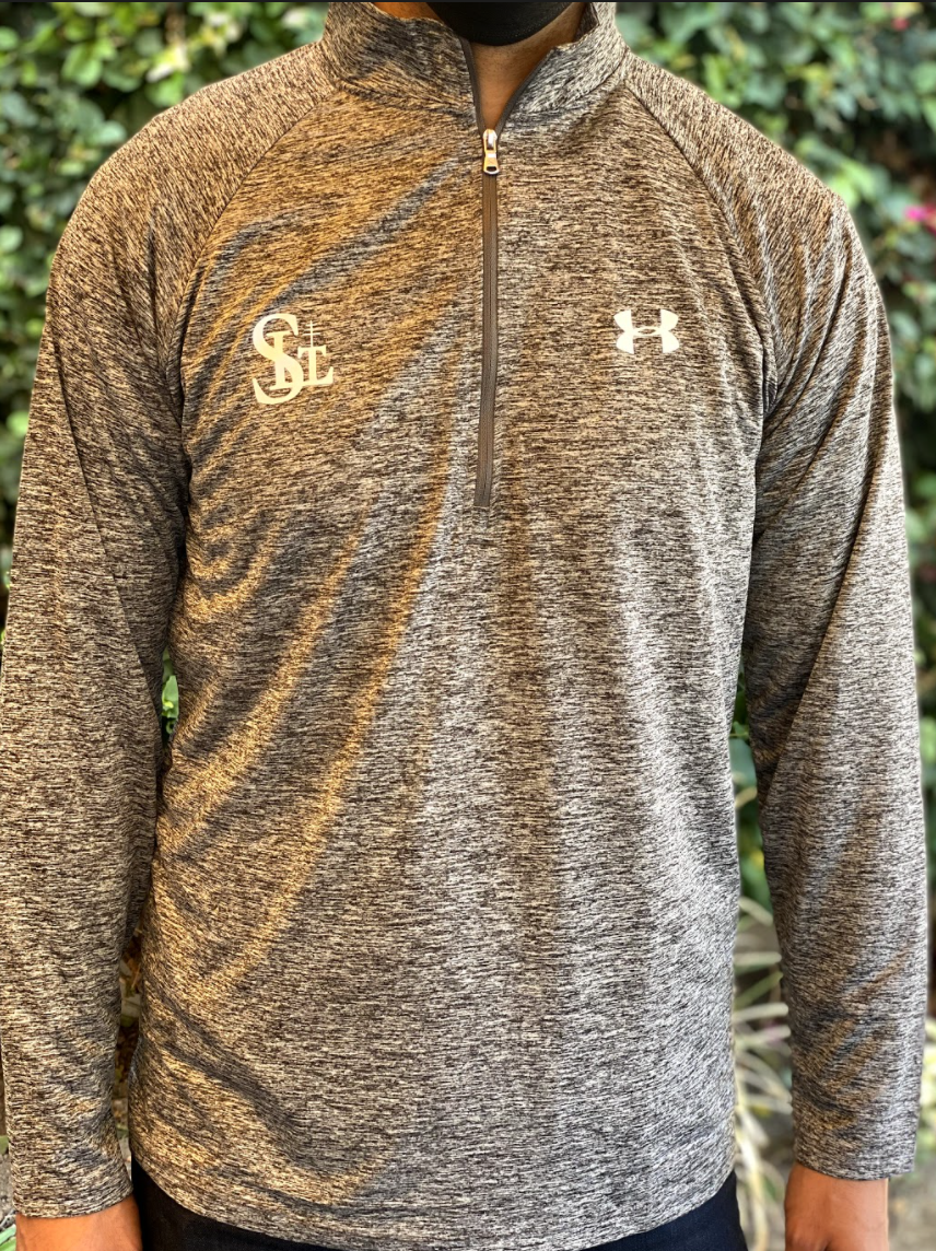 UnderArmour Half Zip - Men's - Heather Gray