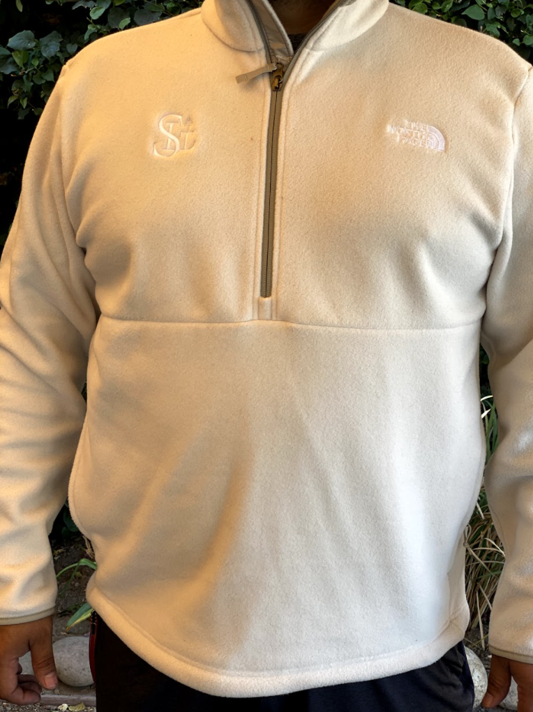North Face Half Zip Sweater - White -  Mens