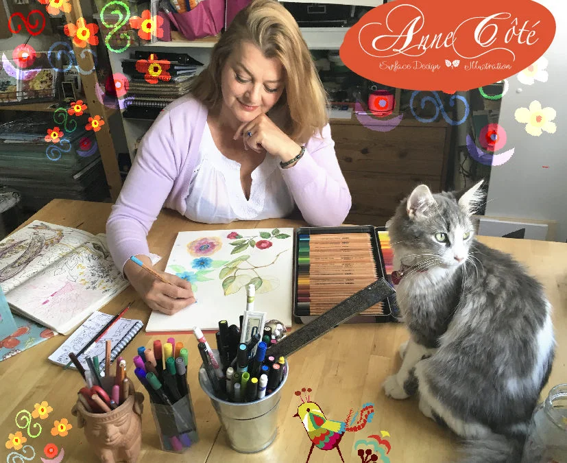 Inside my studio with my lovely Capucine.