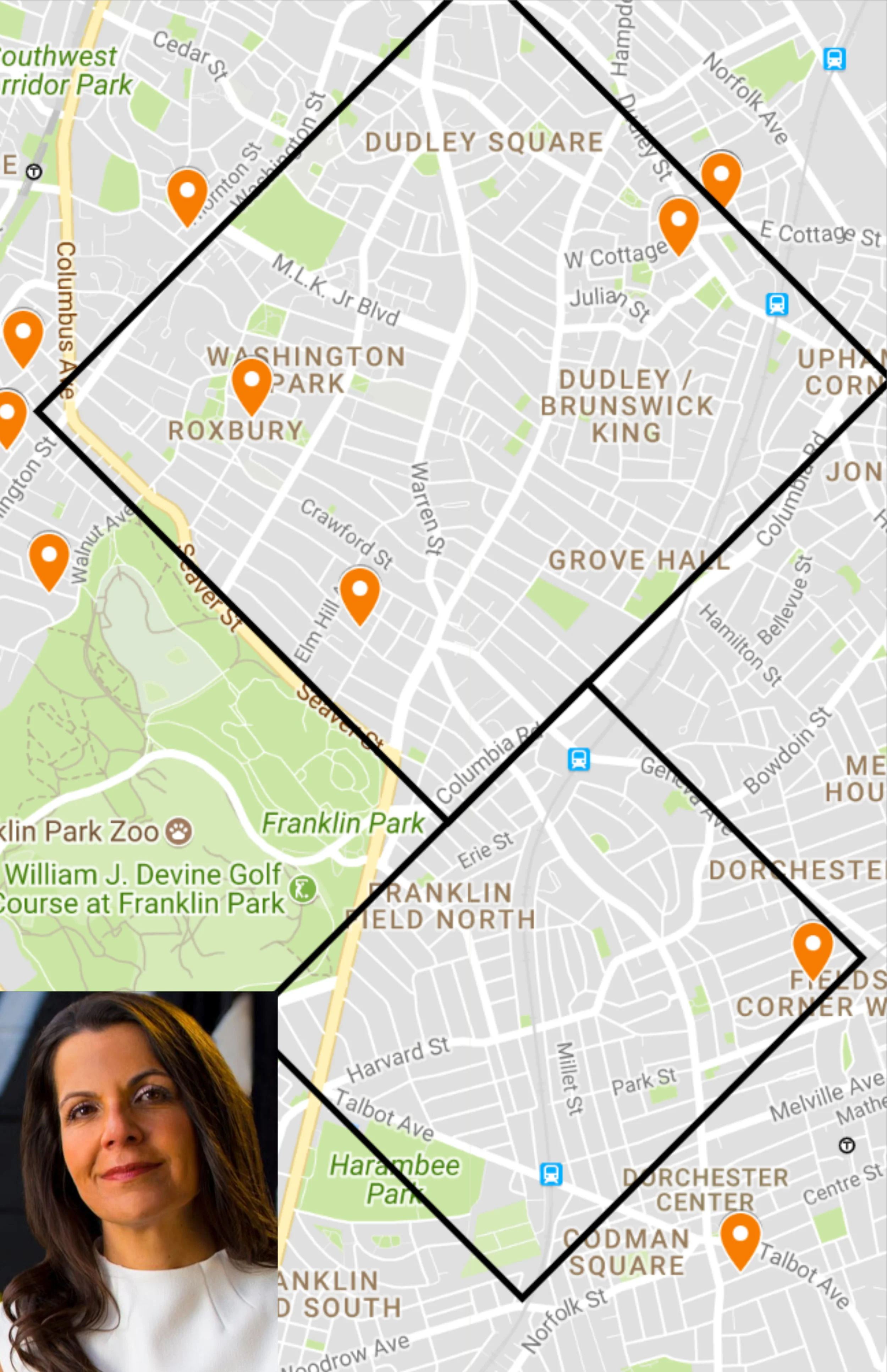 McAuliffe's OCPF constributions mapped in two of Boston's most heavily prosecuted areas
