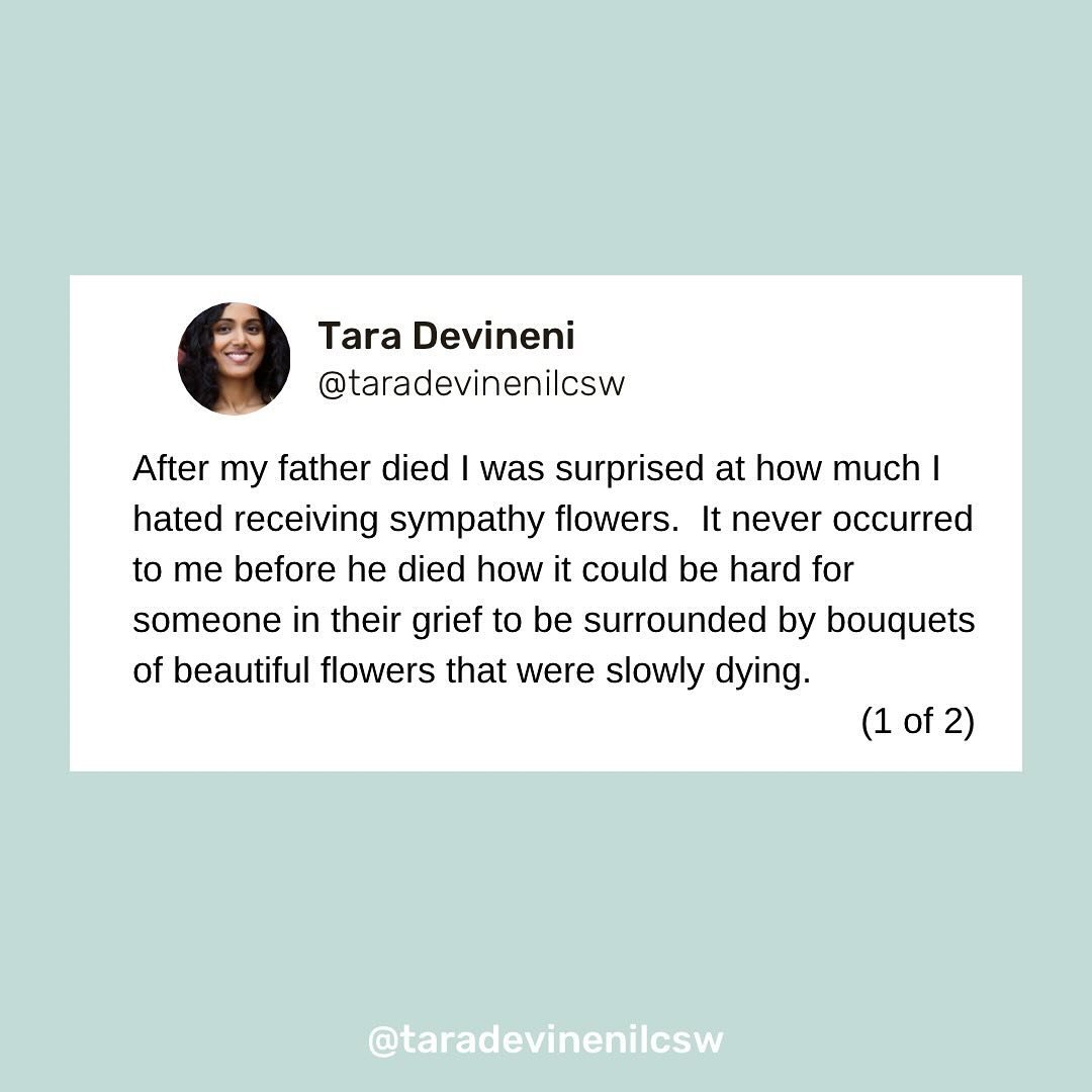 What gifts meant the most to you after your person died?  Please share in the comments 🤎💐 

#grief #loss #sympathy #condolences #bereavement #griefandloss #griefsupport #siblingloss #parentloss #childloss #gifts