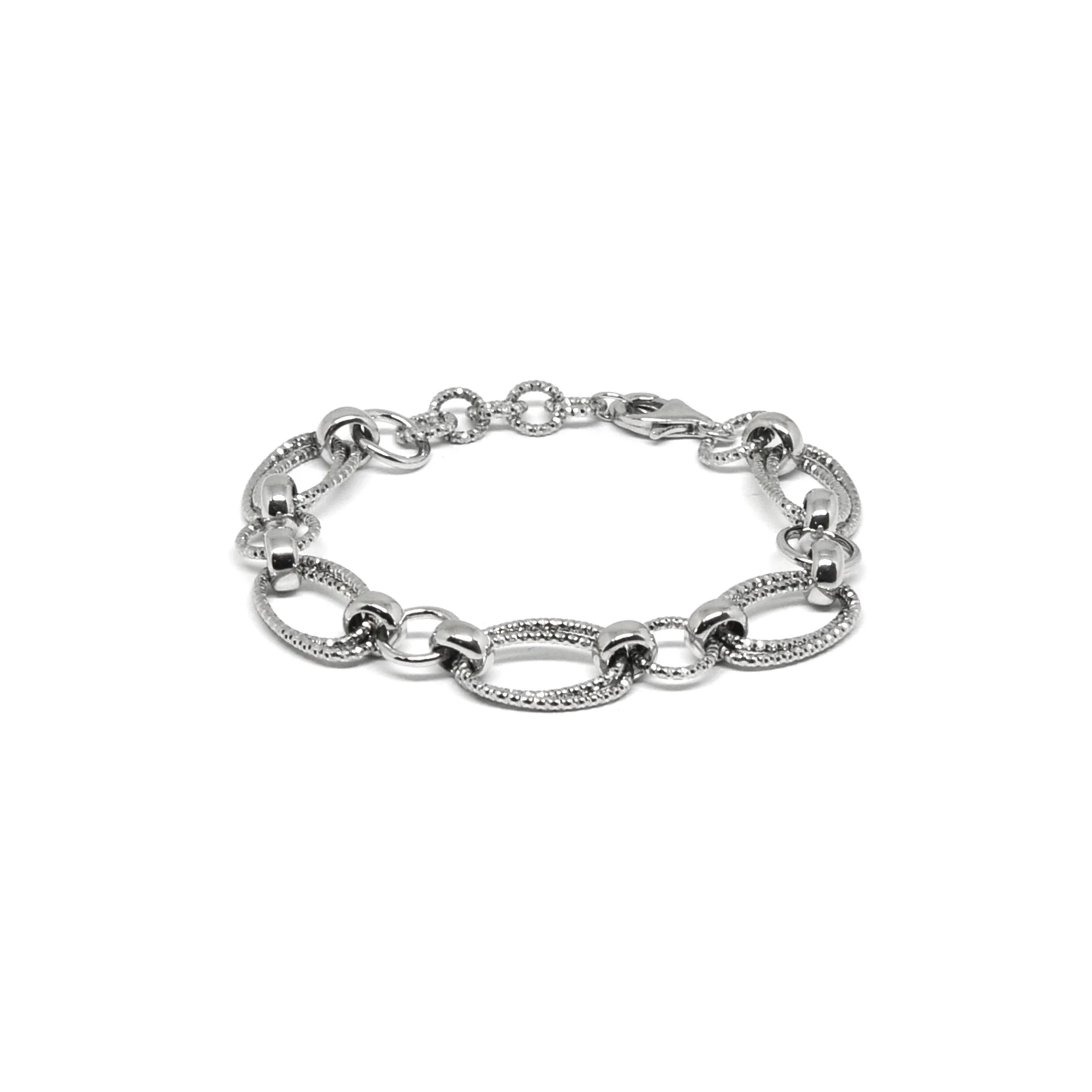 Rhodium plated chunky bracelet