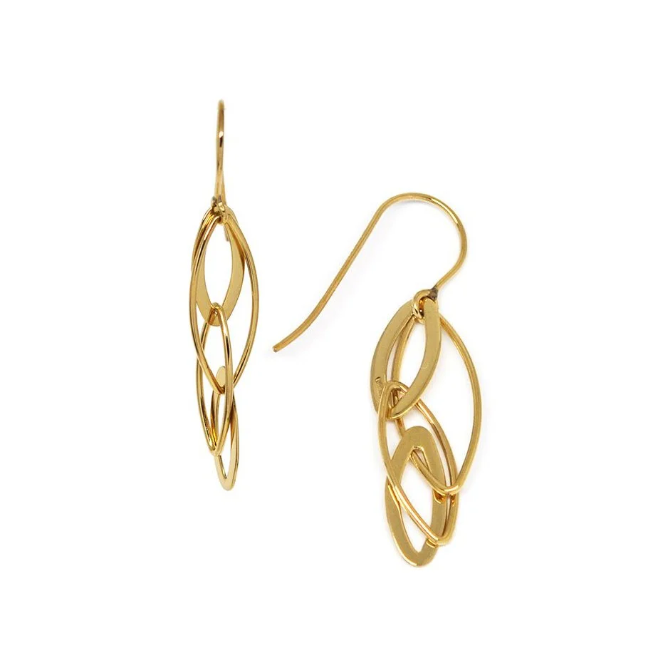 14k yellow gold flowing earring