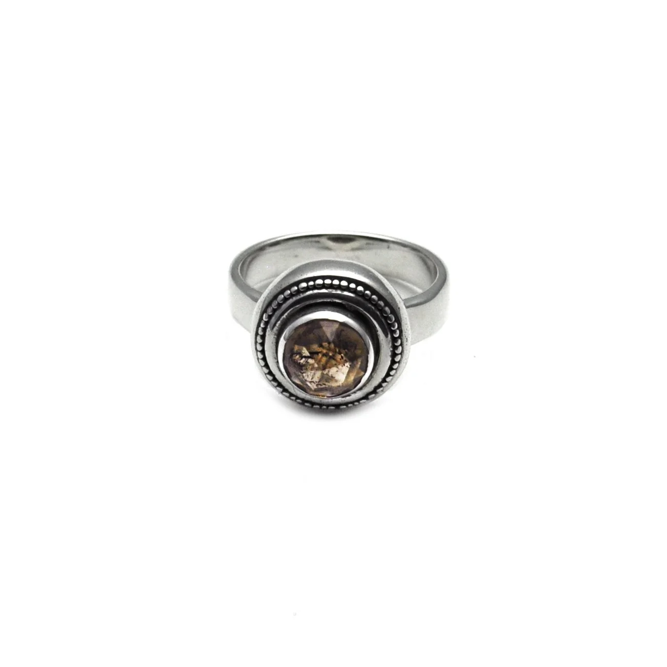 smoky quartz rosecut ring