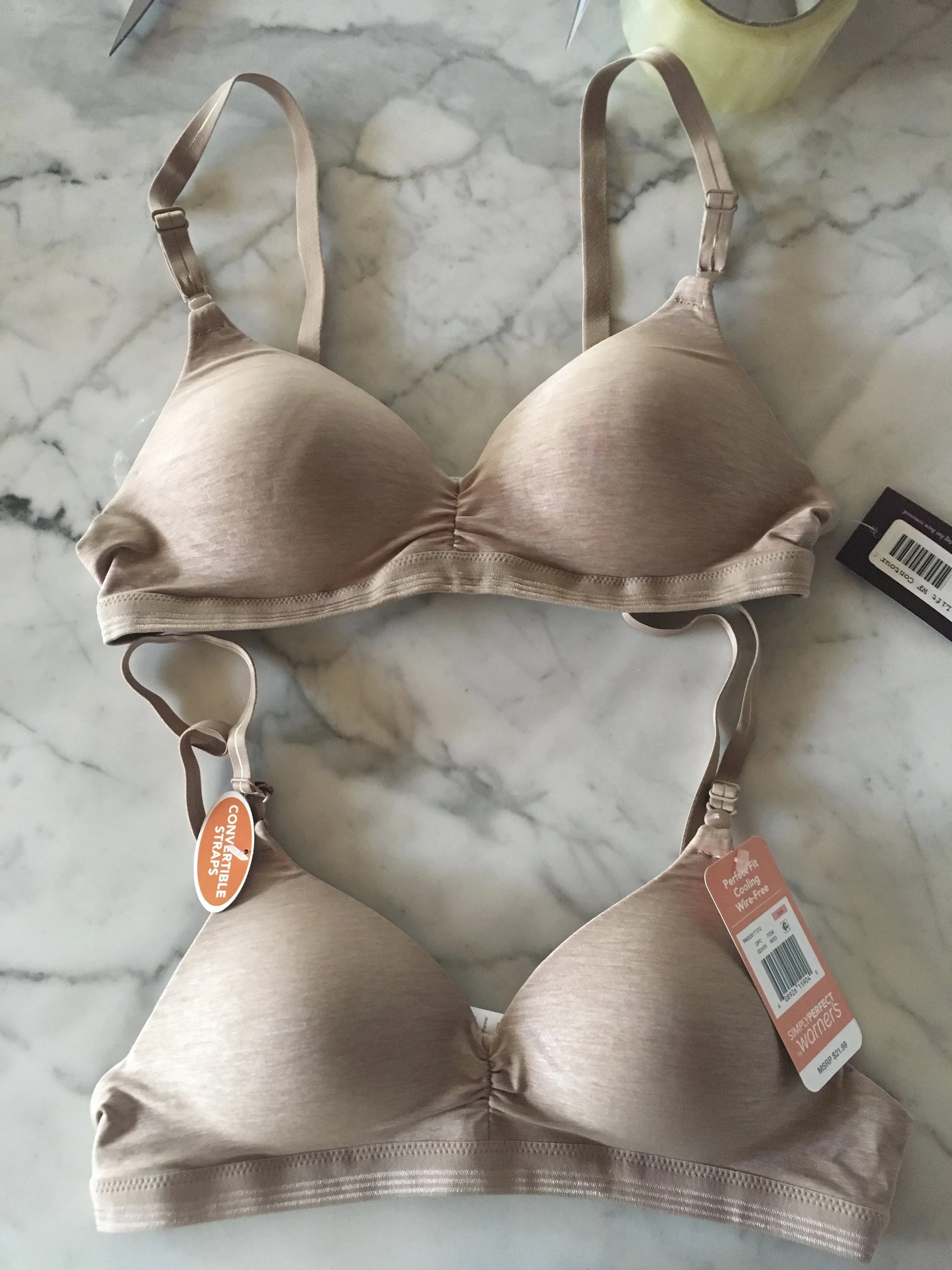 True&Co. True Weekend Lifting Wirefree Contour (top) Warner's Simply Perfect Women's Cooling Wire-Free Bra (bottom)