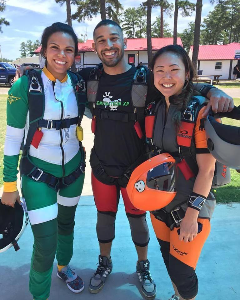 Miguel, Yumi, and I at Skydive Paraclete XP in Raeford, NC.