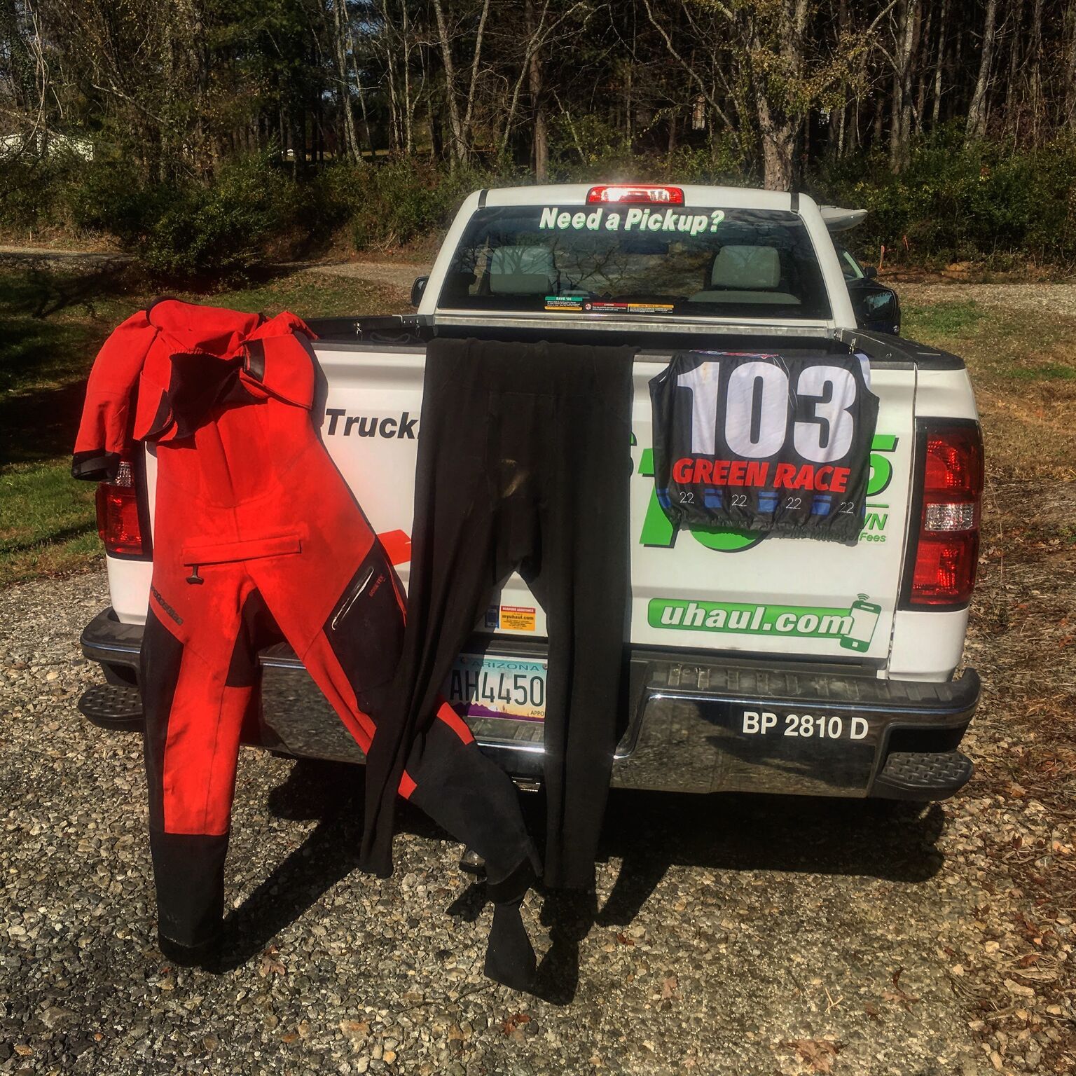 The authors ‘rental car’ and racing gear