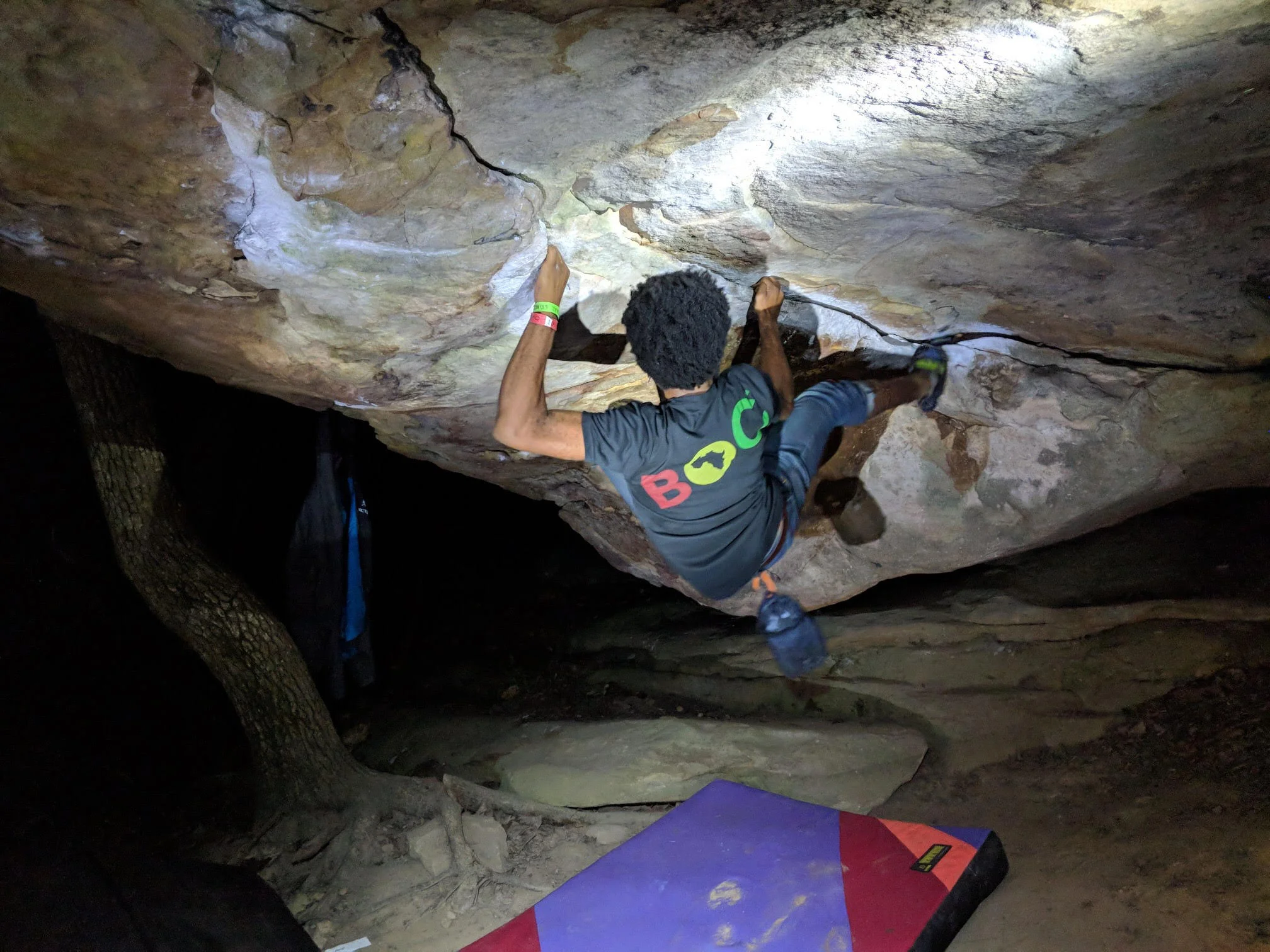 After almost ten years of “being the only one” Justin has found a community of ethnically diverse climbers through Sending In Color along with NYC based Brothers of Climbing which co-hosts the annual event Color the Crag in Steele, Alabama ( Photo credit: Christine Joy Antonio ) .