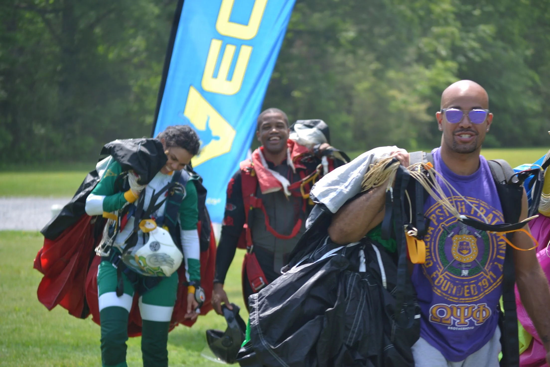 Nicholas (center) at a 2017 Team Blackstar meetup near Atlanta. (Photo credit: Jackie Sylvester)