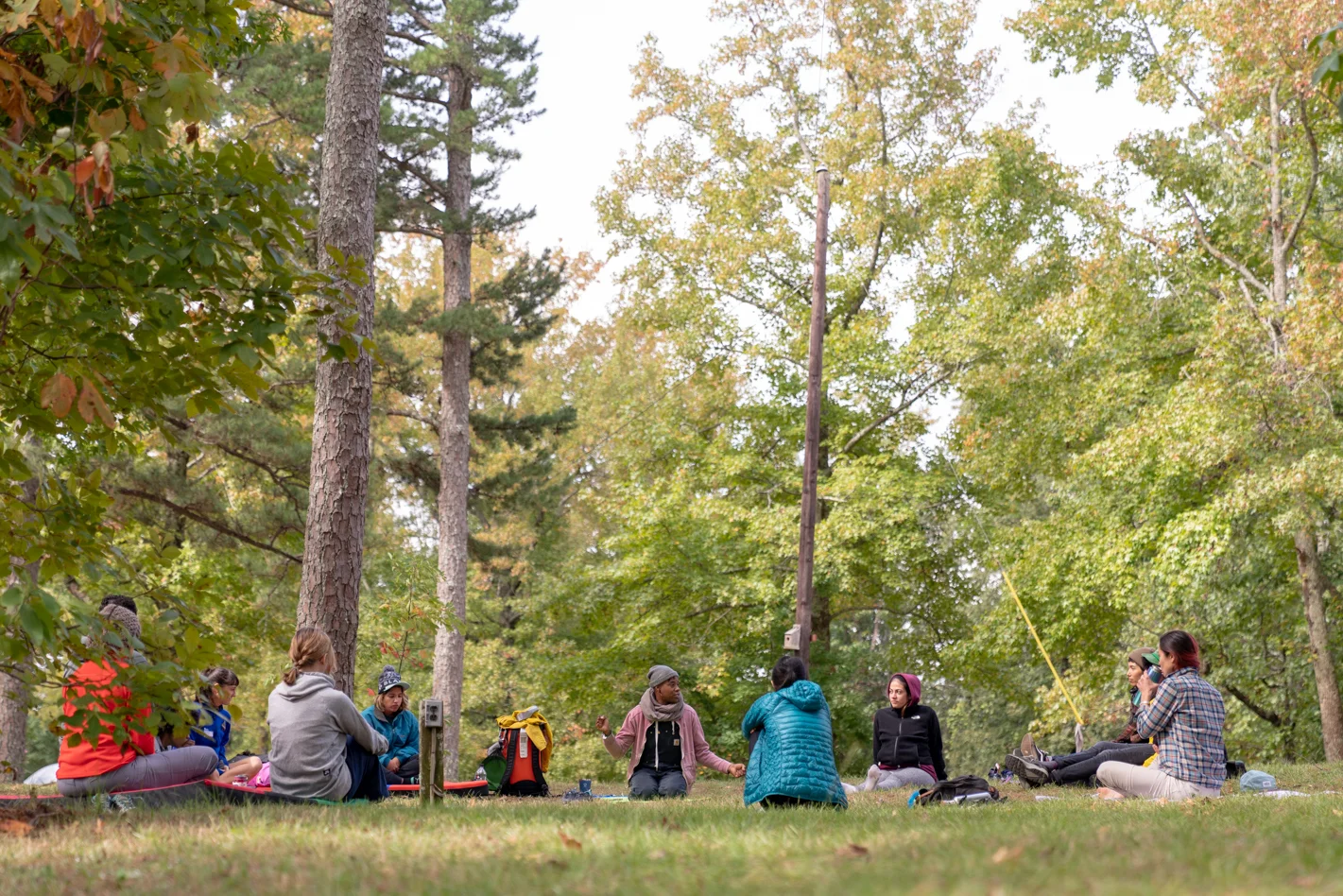 Emily Taylor, coach and founder of Taylored Fit Solutions and Brown Girls Climbing , leads a clinic at Color the Crag. Photo: Michael A. Estrada