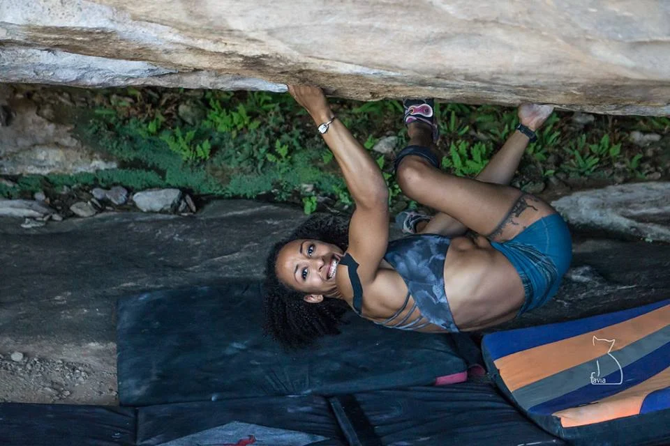 Bouldering self-portrait courtesy of Dr. Favia Dubyk