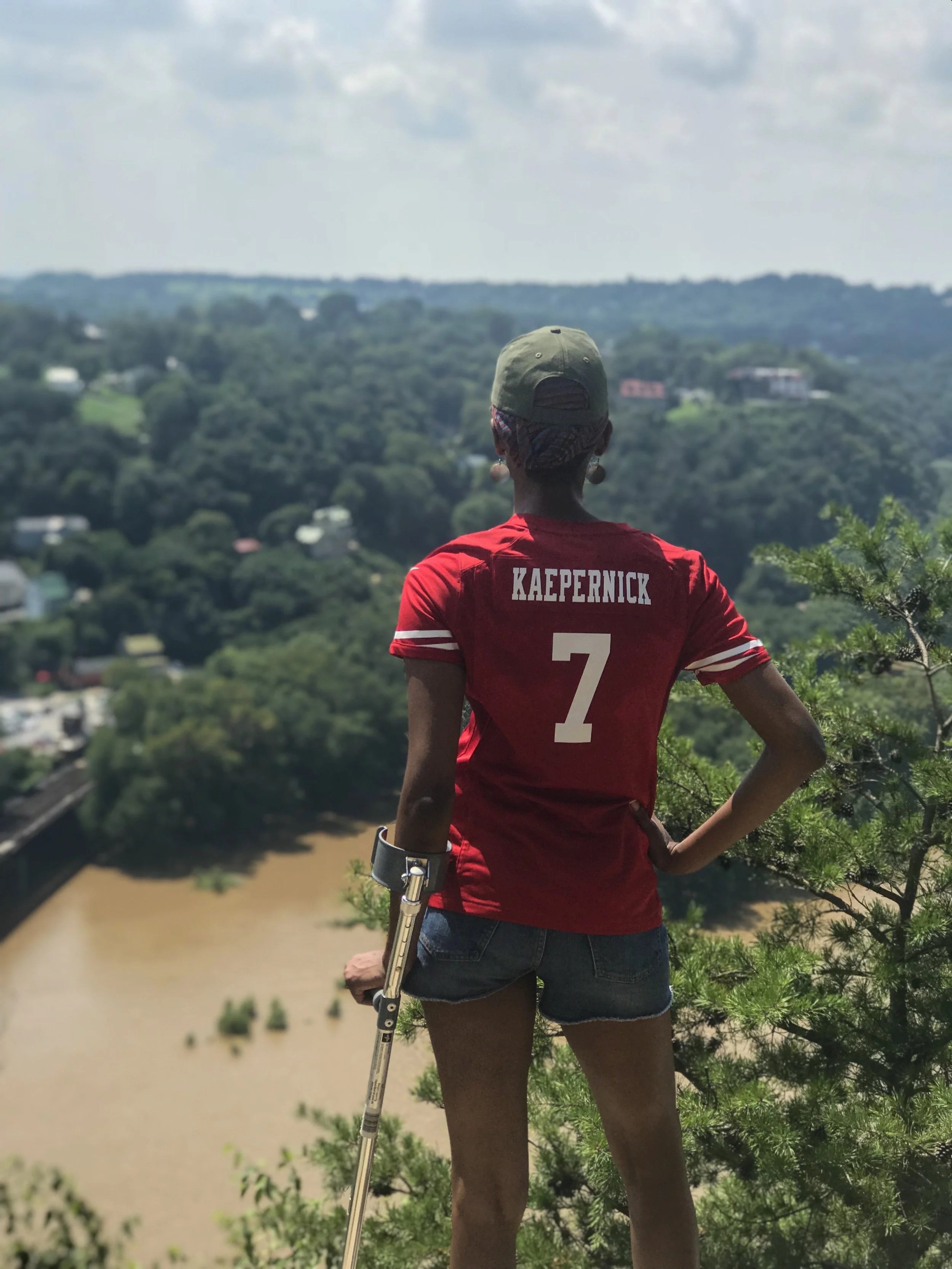 Photo of the author at Harper’s Ferry National Park on Haudenosauneega (Longhouse Confederacy) ancestral land. Photo courtesy of Danielle Williams