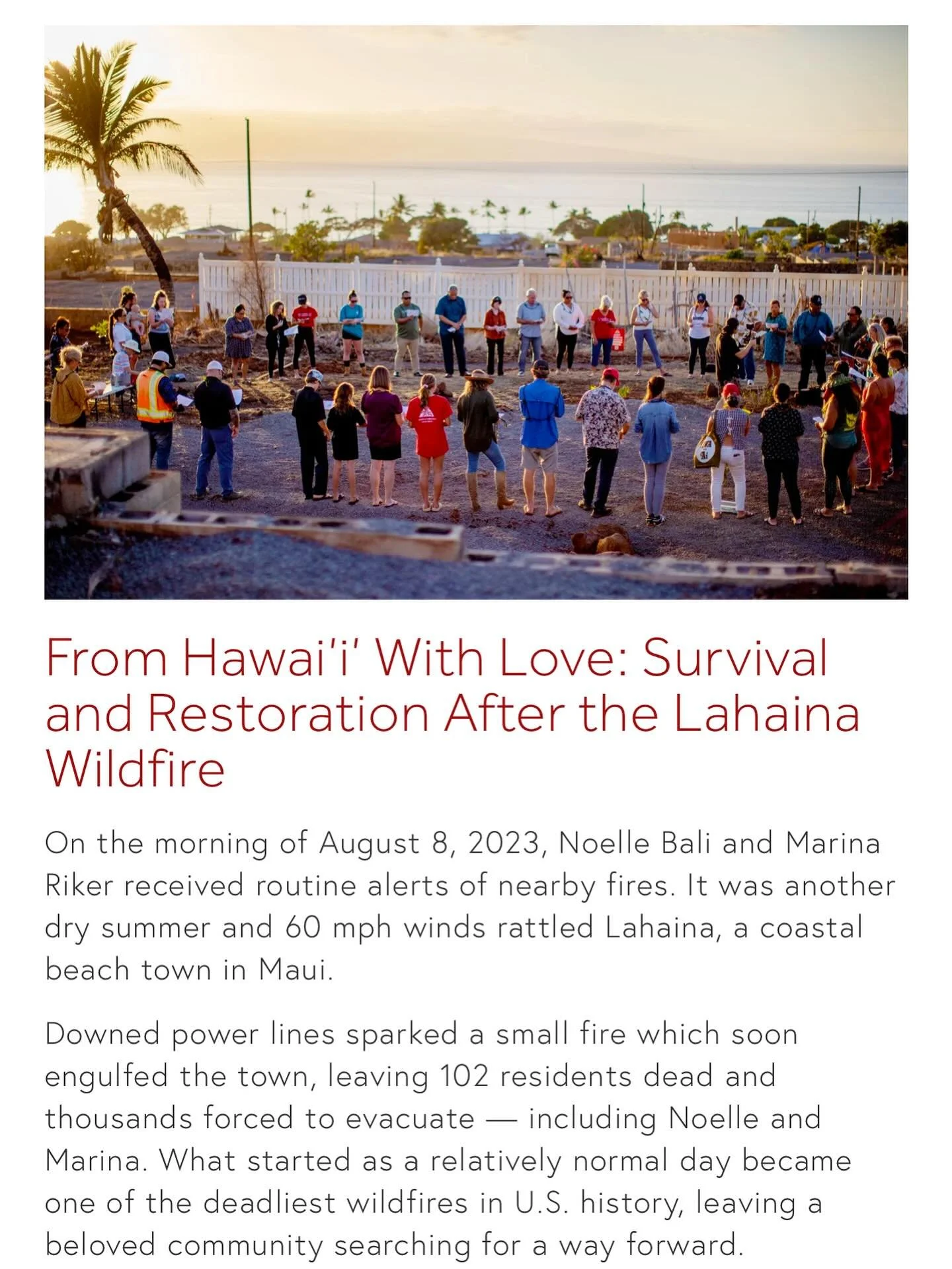 Two years after one of the deadliest wildfires in U.S. history, Lahaina continues to heal with help from the @LahainaCommunityLandTrust (LCLT), a nonprofit providing vital support for displaced families.

We spoke with Noelle, Kalua&rsquo;ehu Program