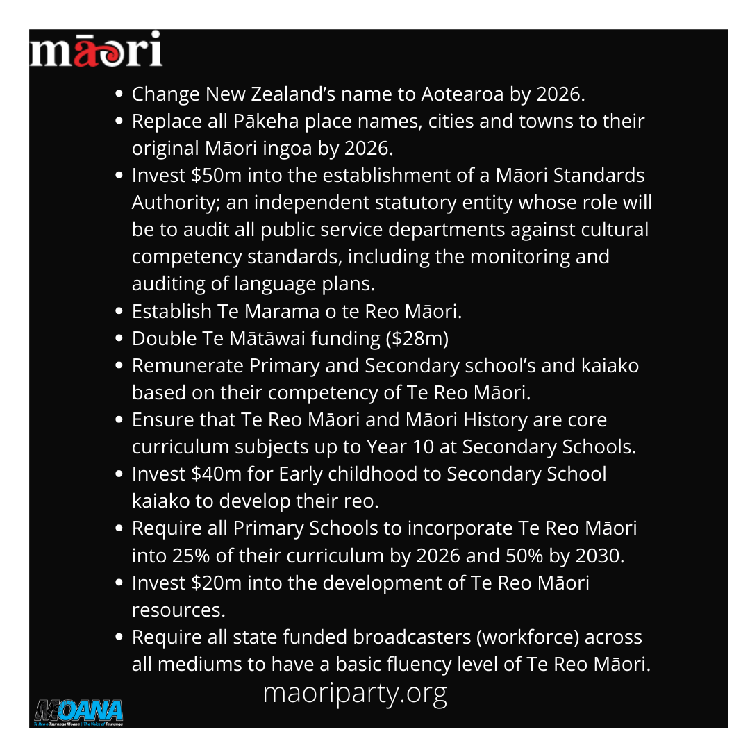 Te Reo Maori Policies