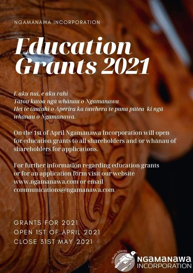 Ngamanawa Education Grants 2021