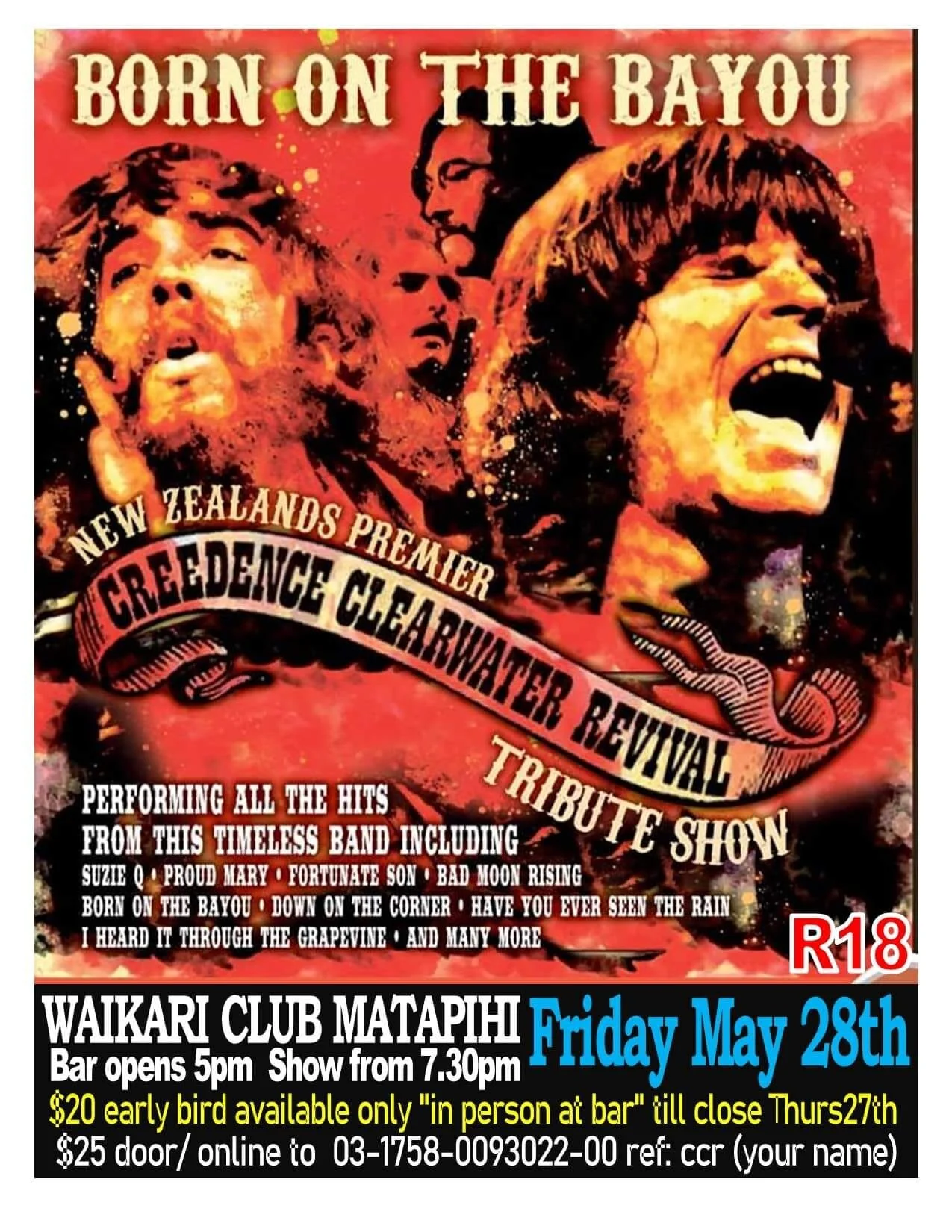 Credence Clearwater Revival tribute at Waikari