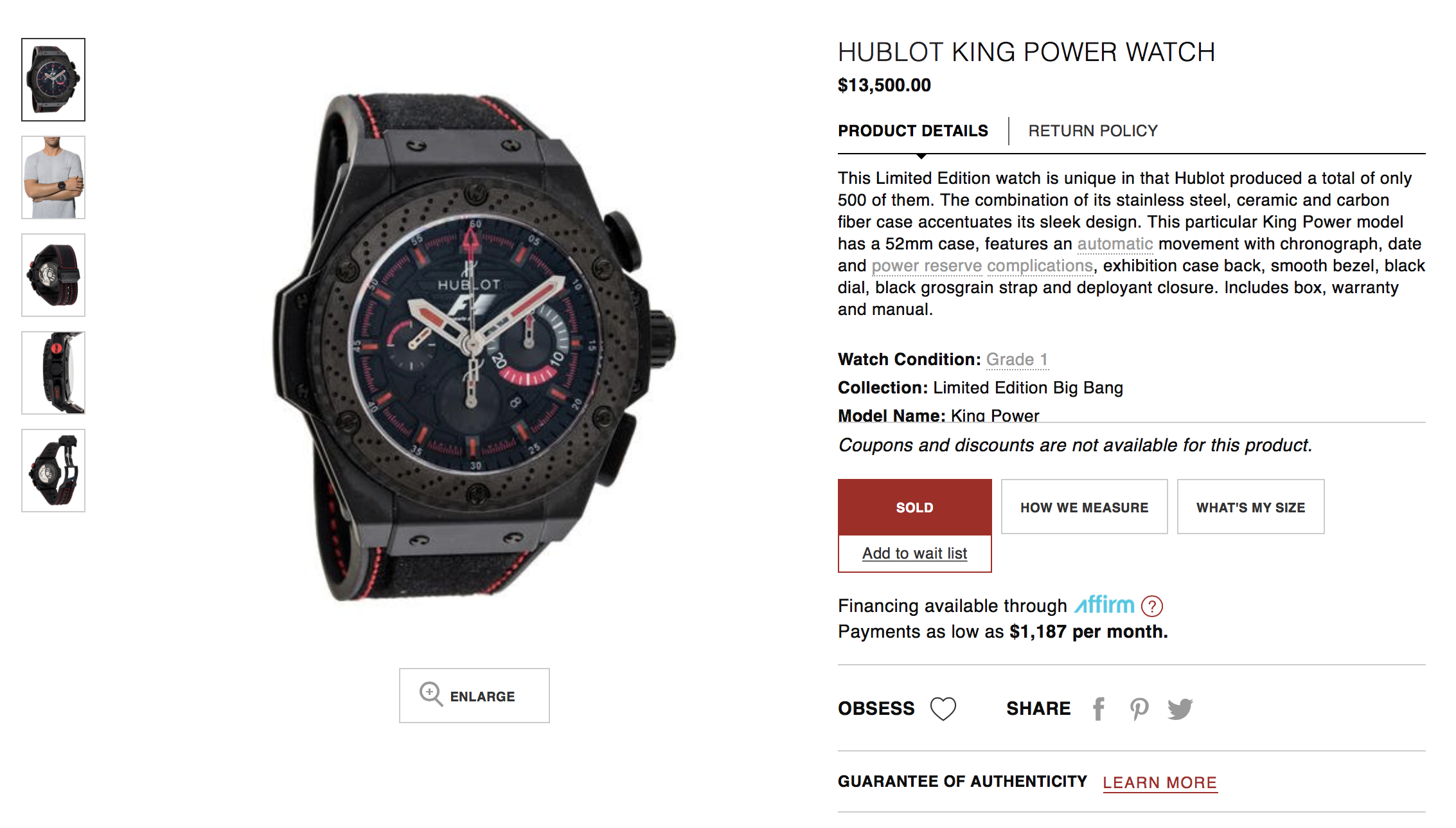 Watch product copy for The RealReal.
