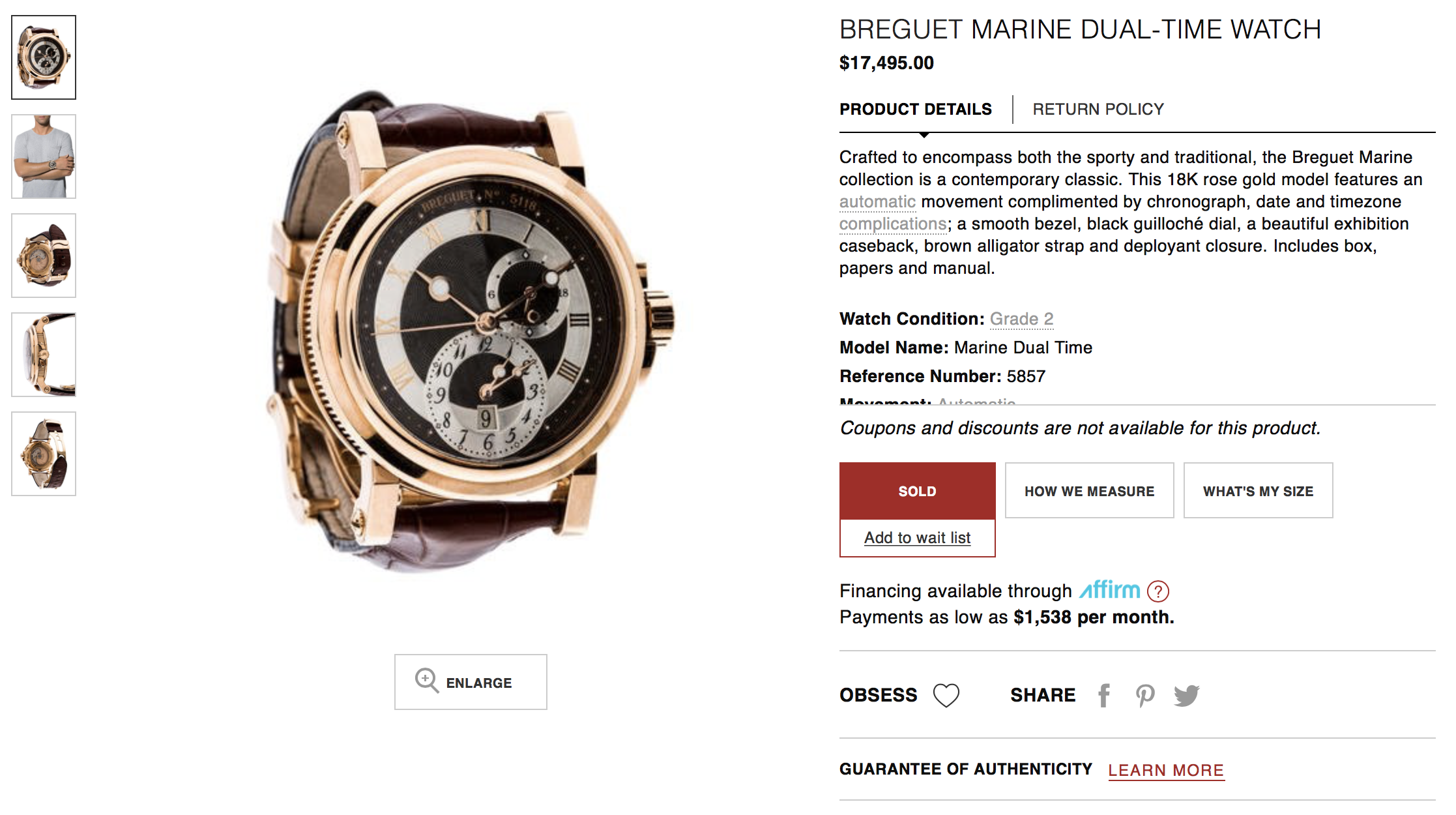 Watch product copy for The RealReal.