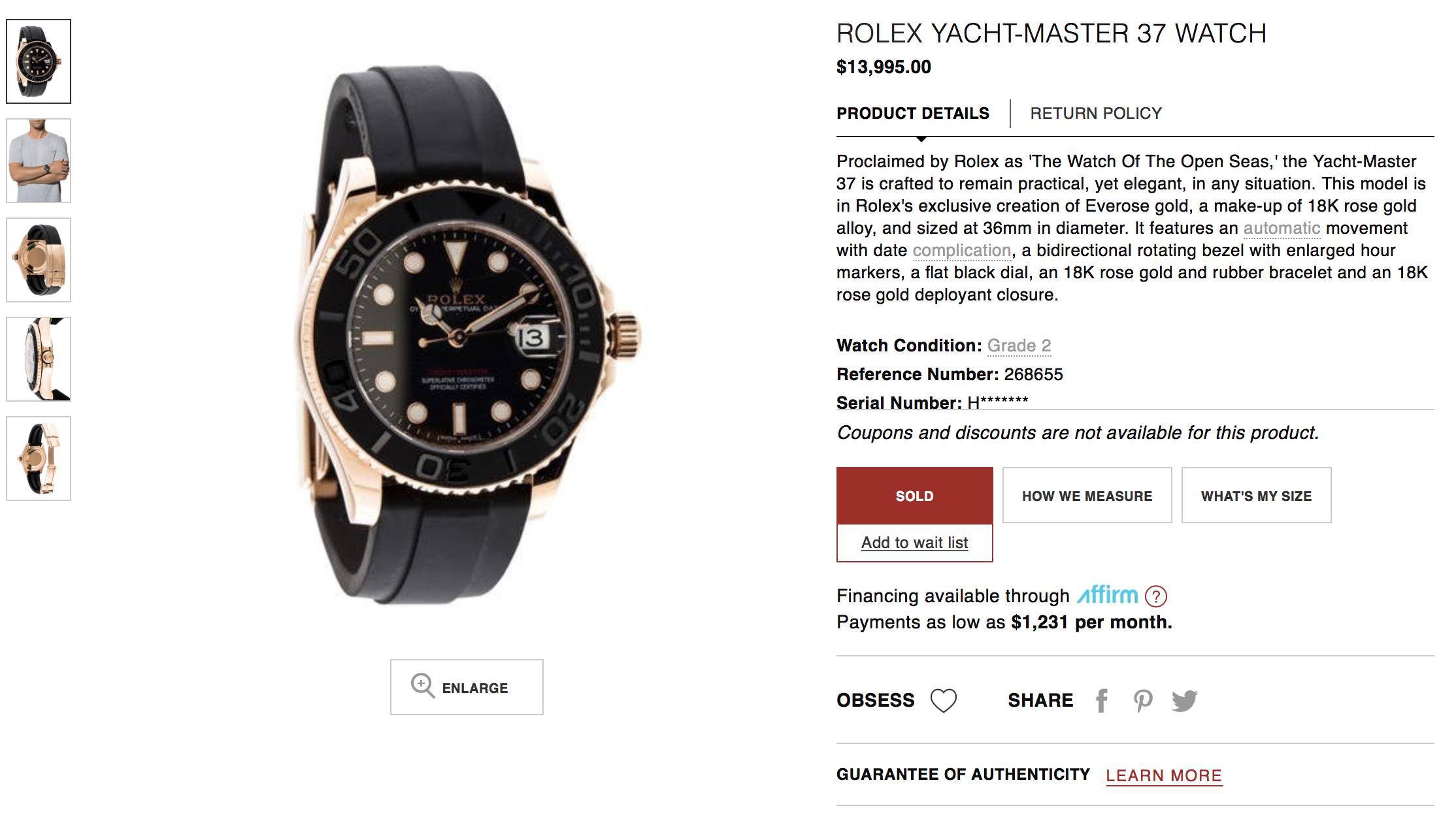 Watch product copy for The RealReal.