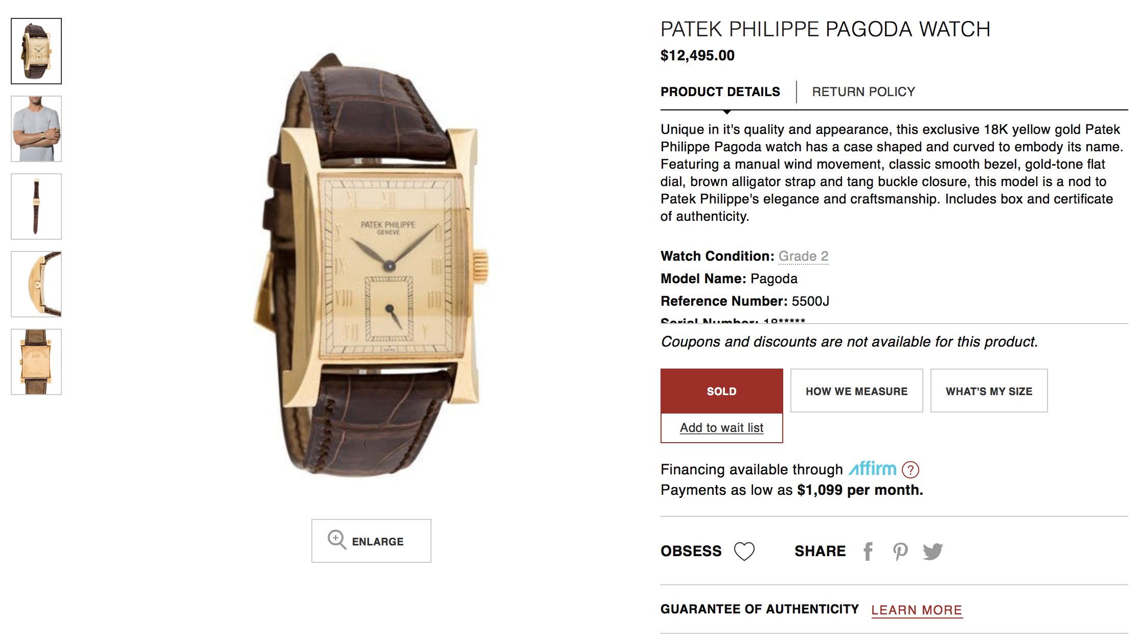 Watch product copy for The RealReal.