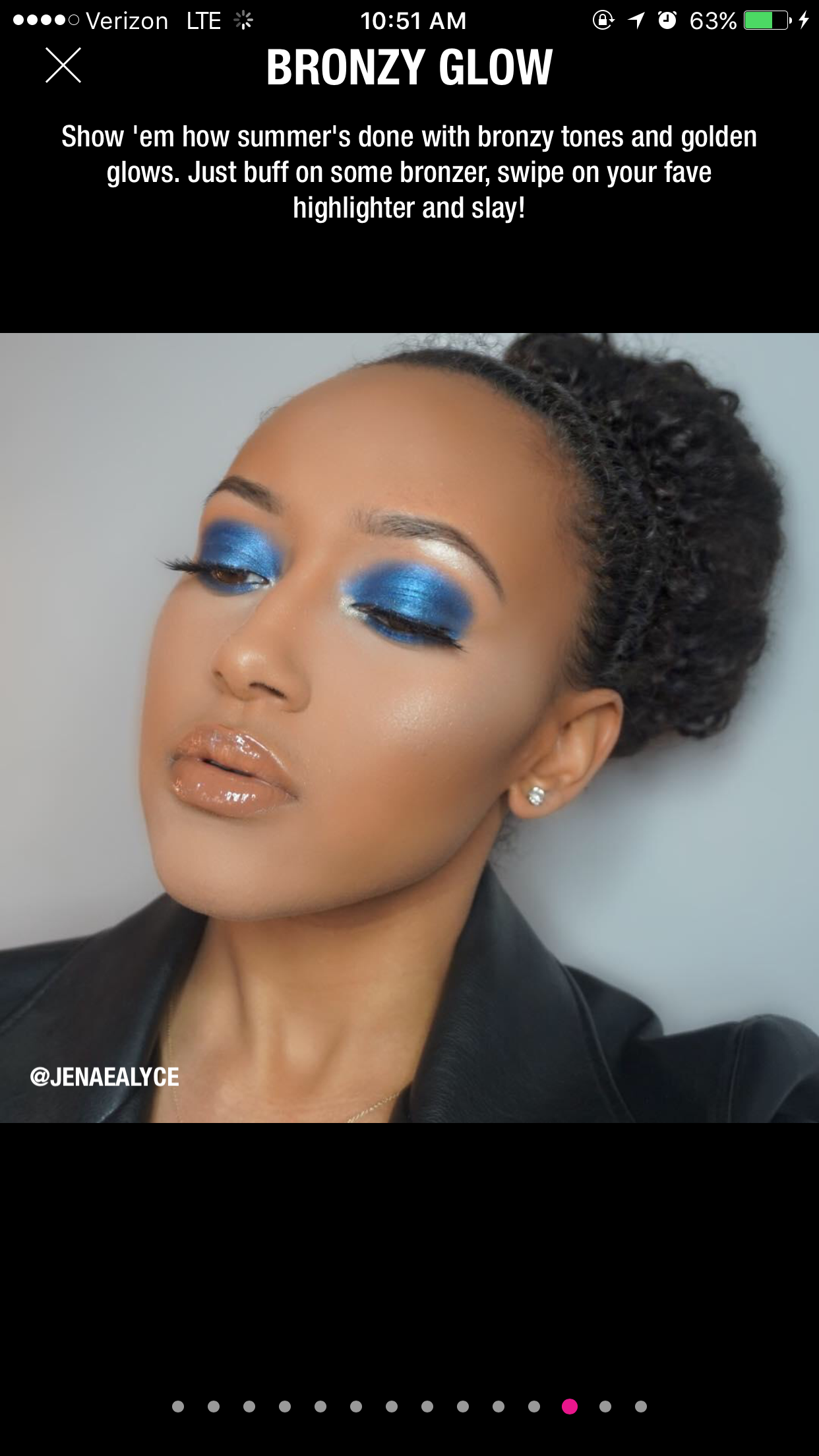  Headline, copy, and concept for trend slideshow on NYX Professional Makeup APP. 