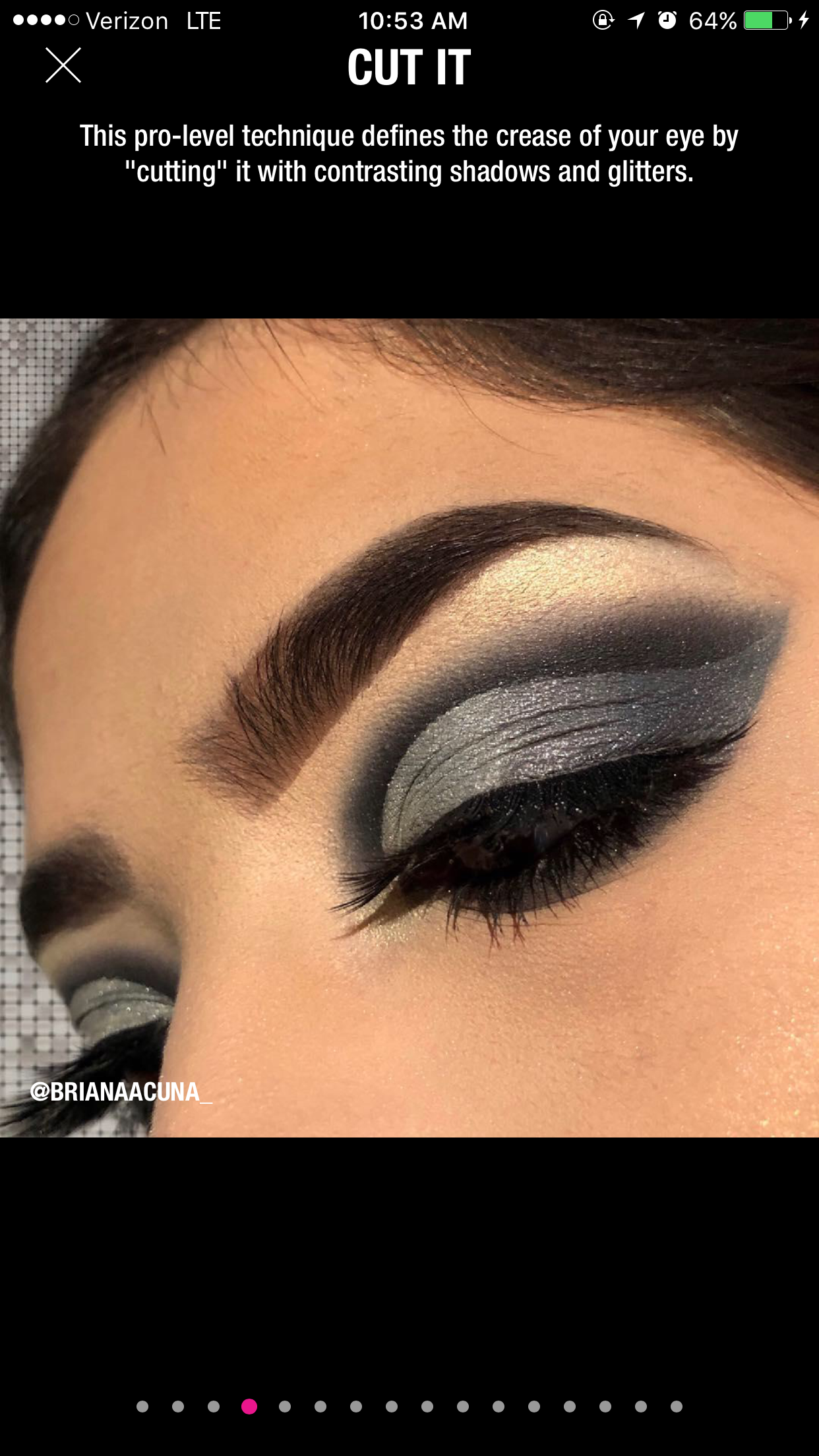  Headline, copy, and concept for trend slideshow on NYX Professional Makeup APP. 