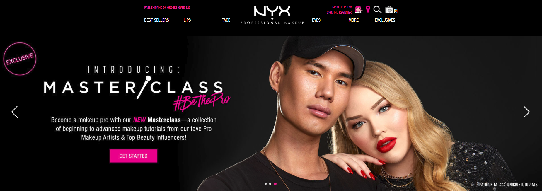  Headline, body copy, and CTA for NYX Professional Makeup MasterClass site launch. 