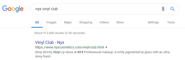 Meta page description for NYX Professional Makeup. SEO Optimization. 