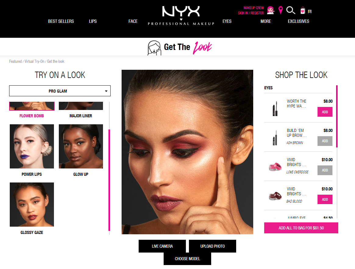  Created names for looks featured in NYX Professional Makeup virtual ‘Try On a Look’ tool. 