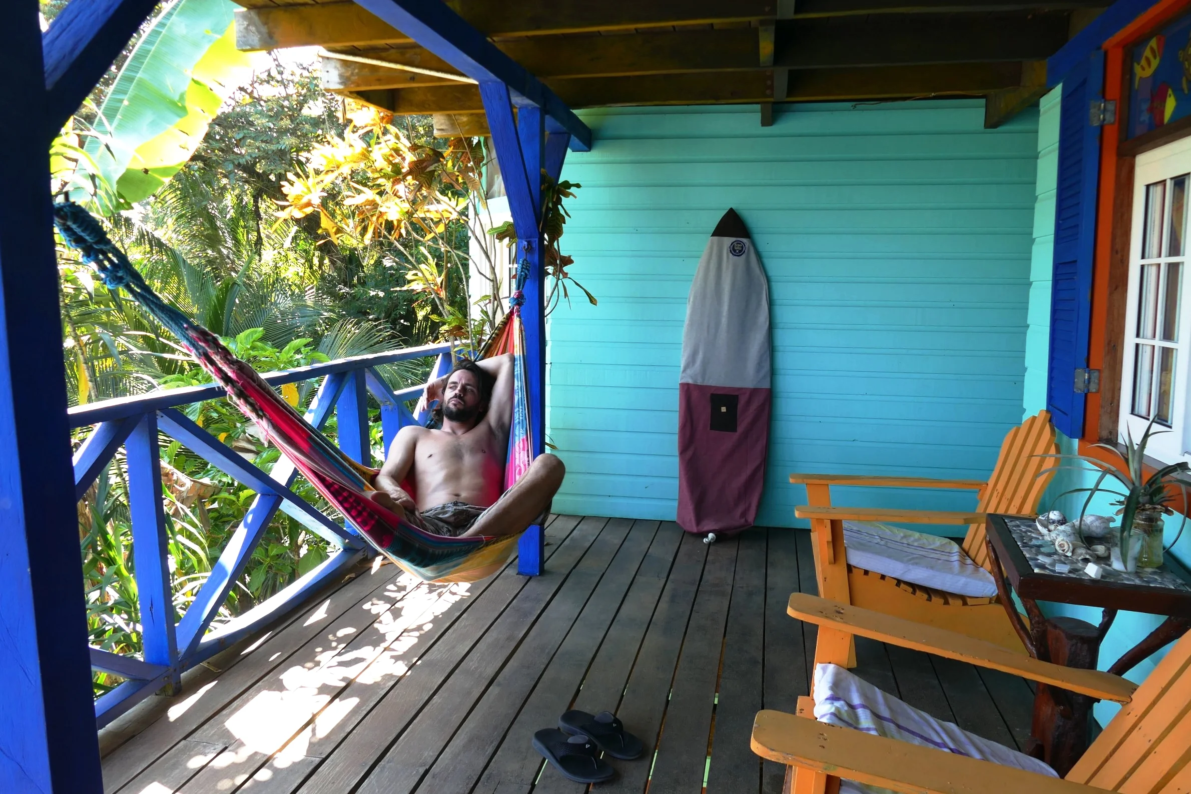 Hamac au Tesoro Escondido - Housse de surf Roses des Vents