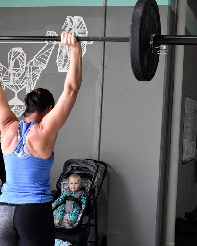 Little Miss Tilly watching @mrs.berg working out! We love providing a space for our mums to get their sweat on and a safe space for their bubs to watch on too!