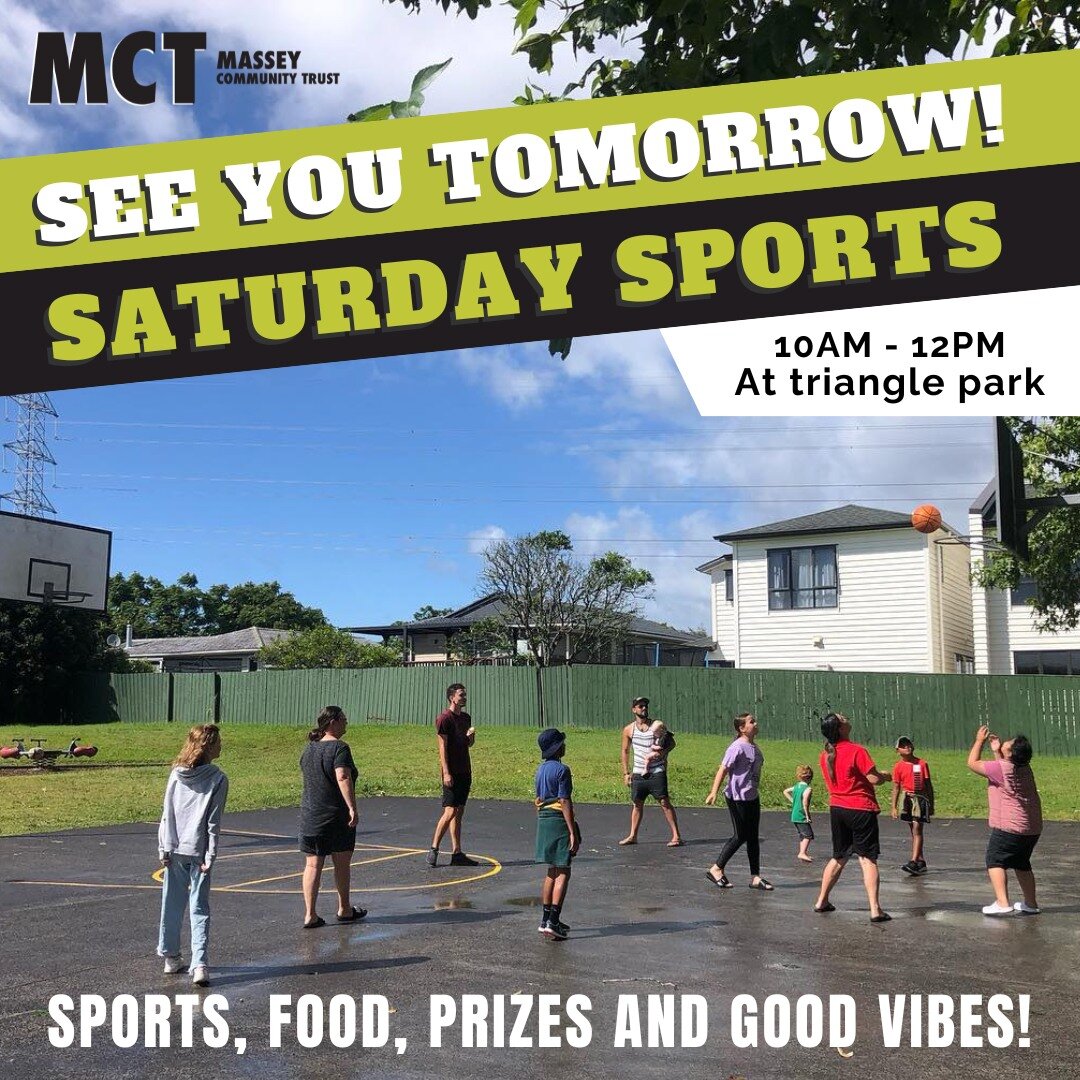 Join us tomorrow for a fun start to the weekend!! We are meeting at Triangle Park for some Saturday Sports with our youth from 10am - 12pm. 

We will be playing some touch and basketball, all kai will be provided and we might even order in some pizza