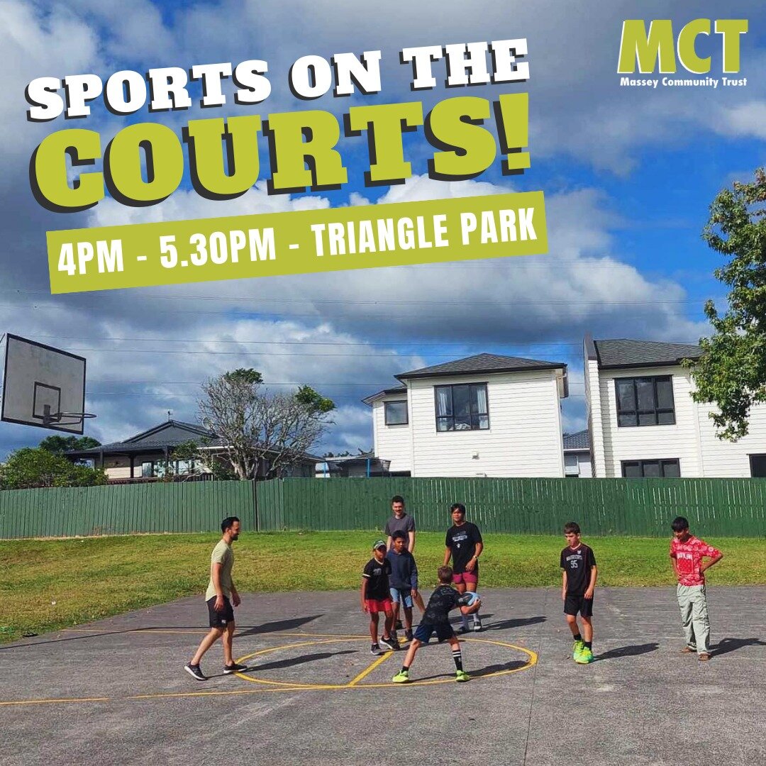 Sports on the Courts will be happening at Triangle Park between 4pm - 5.30pm today! If you a young person and keen to hang out, shoot some hoops and enjoy some kai after school, then pop on down! 😎🏀
#Sportsonthecourts #YouthHangout