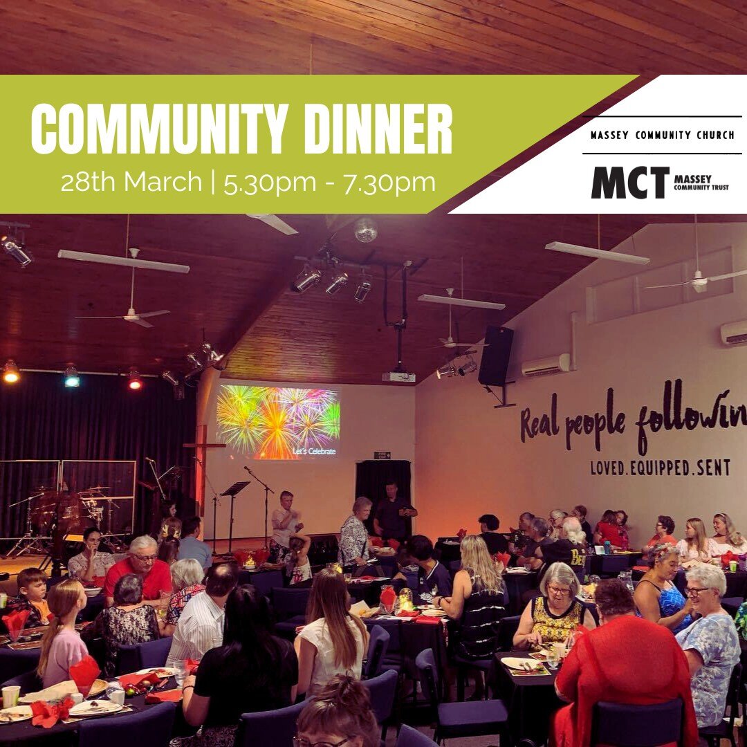 Join us on Easter Thursday for a special Community Dinner, as we gather together to connect over some kai and celebrate Easter. 

Txt Libby on 021927940 to book your spot. 
Koha/donations welcome. 

Time: 5.30pm - 7.30pm
Date: 28th/March 
Location: 8