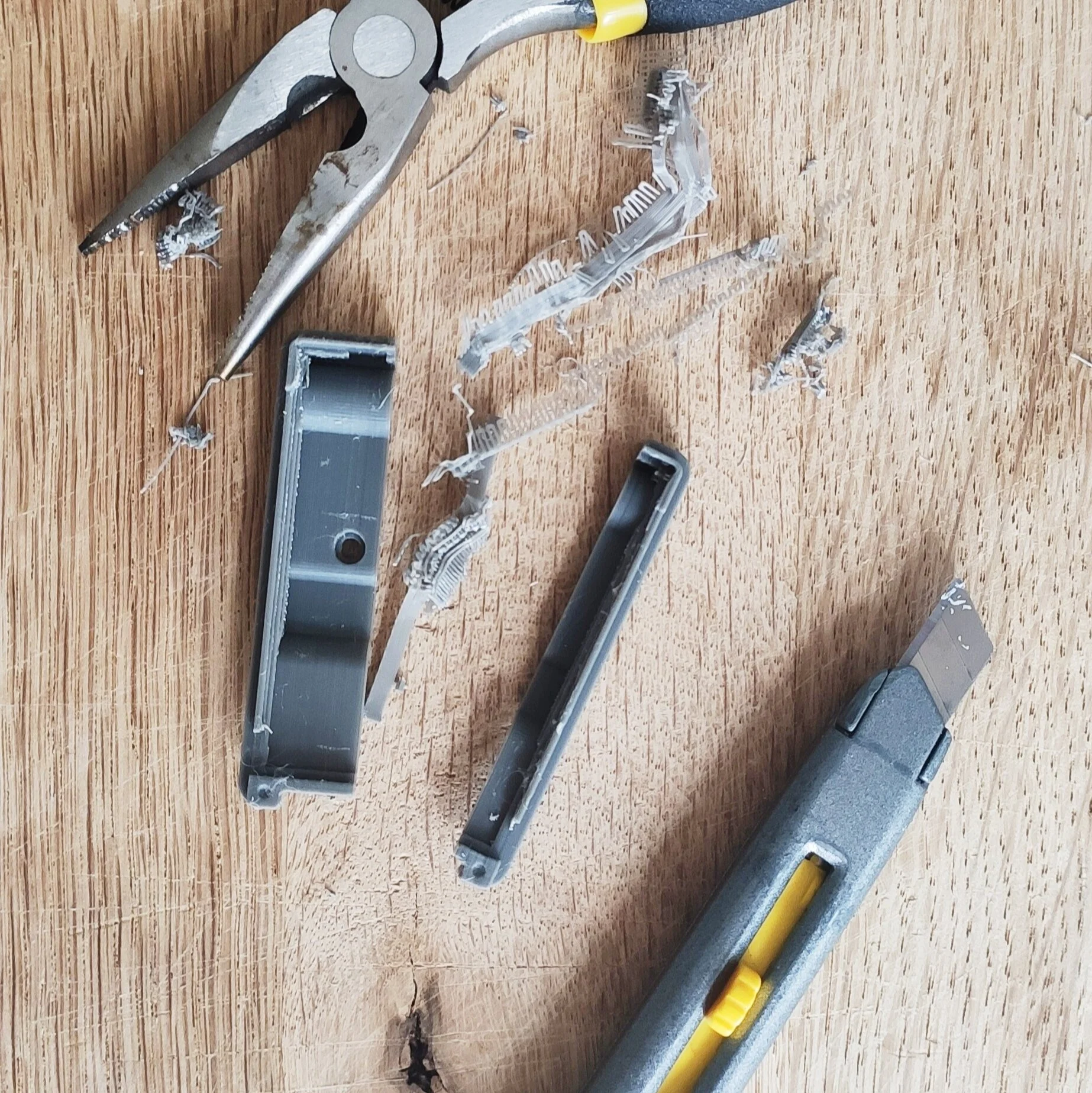 Tinkering my first product removing supports from the 3D print.