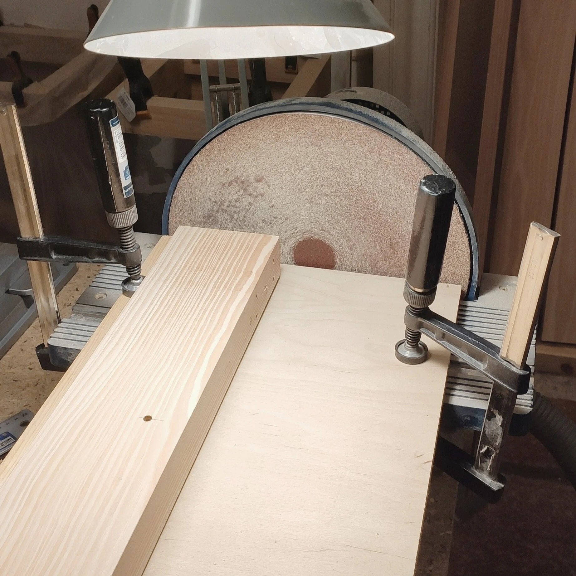 sanding ends of the planks straigt