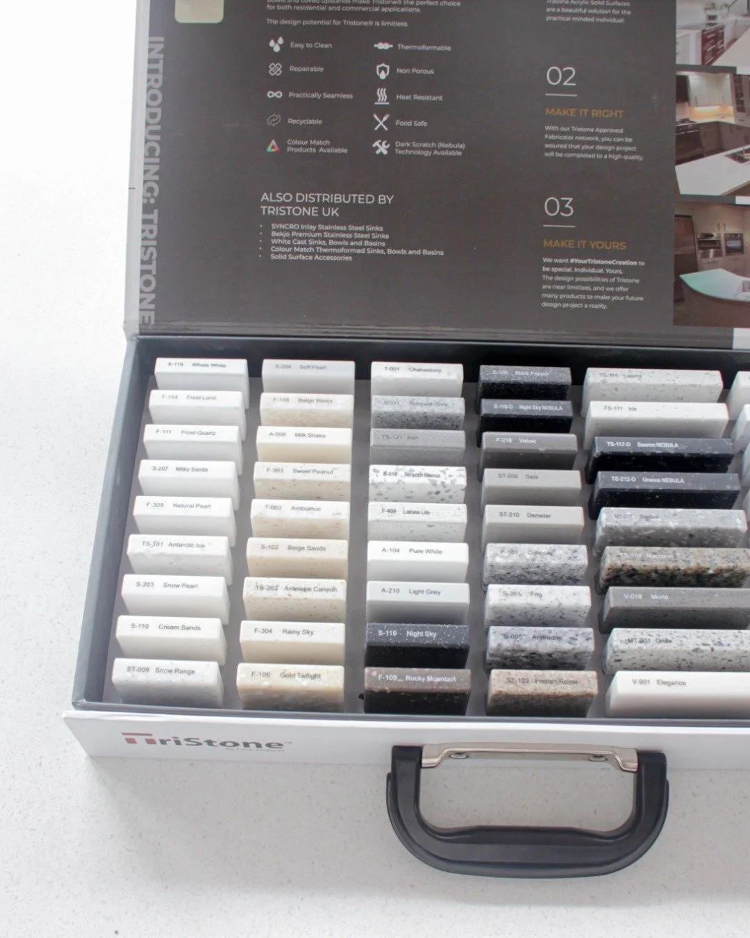 Over 50 samples to choose from. Request your sample case today!

With near limitless design potential, it&rsquo;s time you discovered quality that costs less.