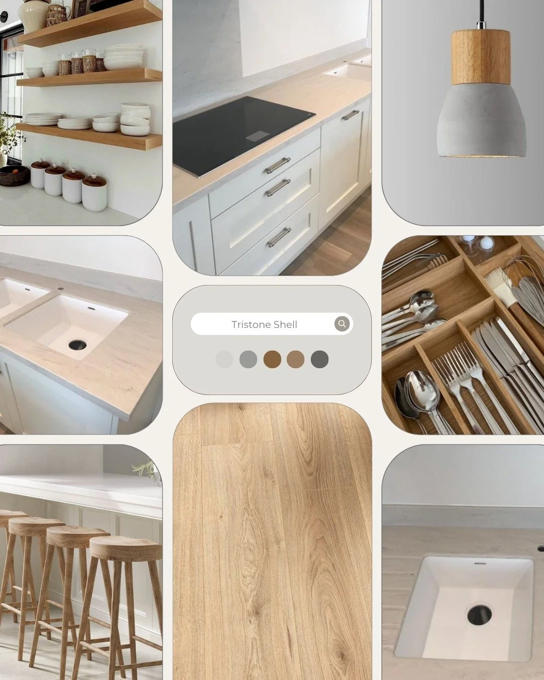 Tristone shell inspiration mood board - the blend of rustic and contemporary elements, featuring Tristone worktops.

📩 Message us to request a free sample! 

You can find the complete board in the link in our bio! #construction #buildingmaterials #s