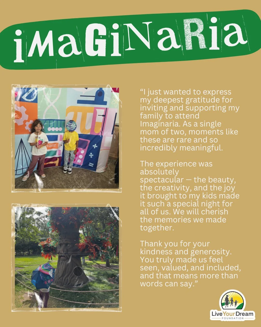 A huge thank you to our wonderful partner, Best Seat in the House, for treating our Live Your Dream family to an unforgettable evening at Imaginaria at Thanksgiving Point! Our families got the chance to explore interactive exhibits, enjoy fun and edu